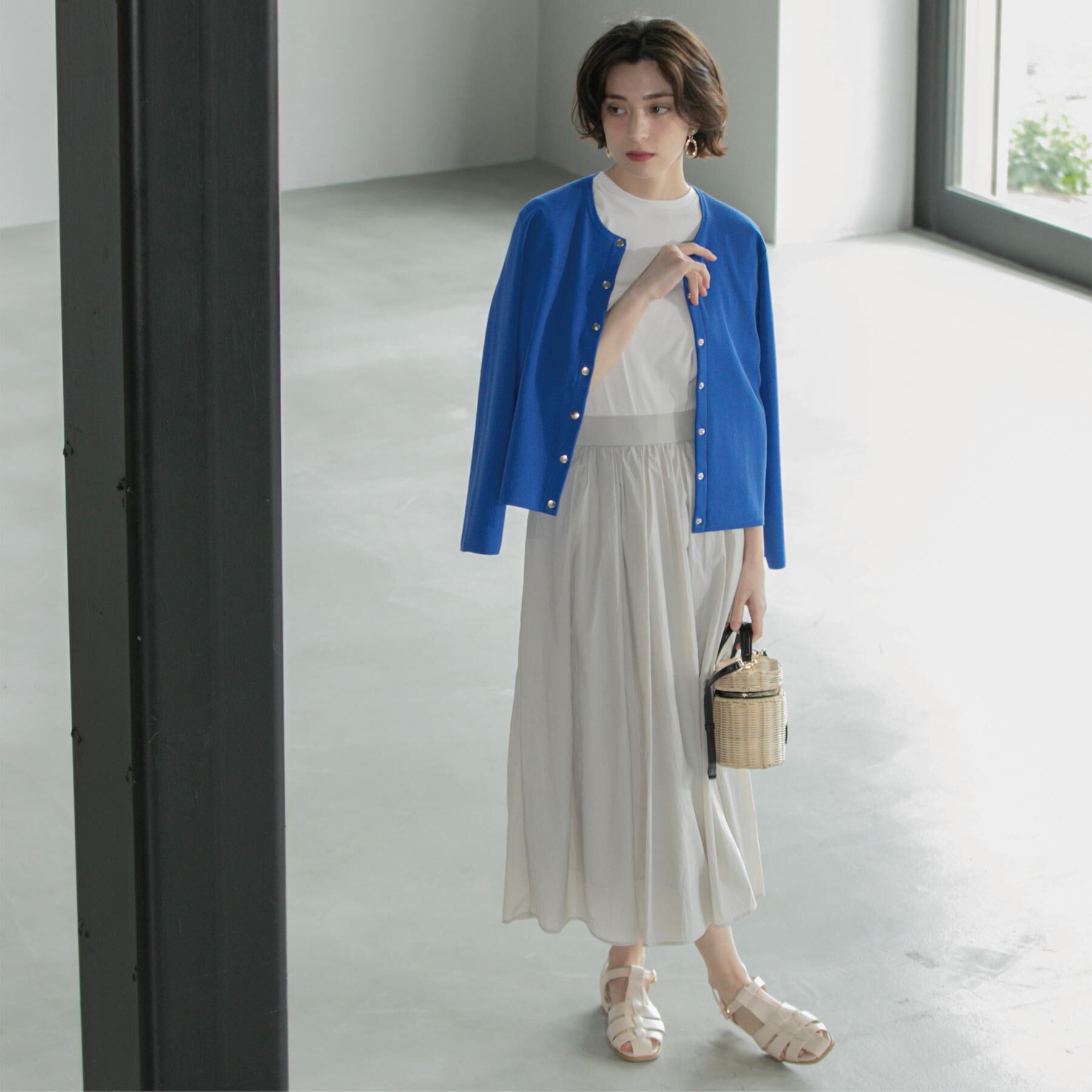 OPAQUE.CLIP「シアーヴィンテージイージーフレアスカート【洗濯機洗い可】」|スカート|