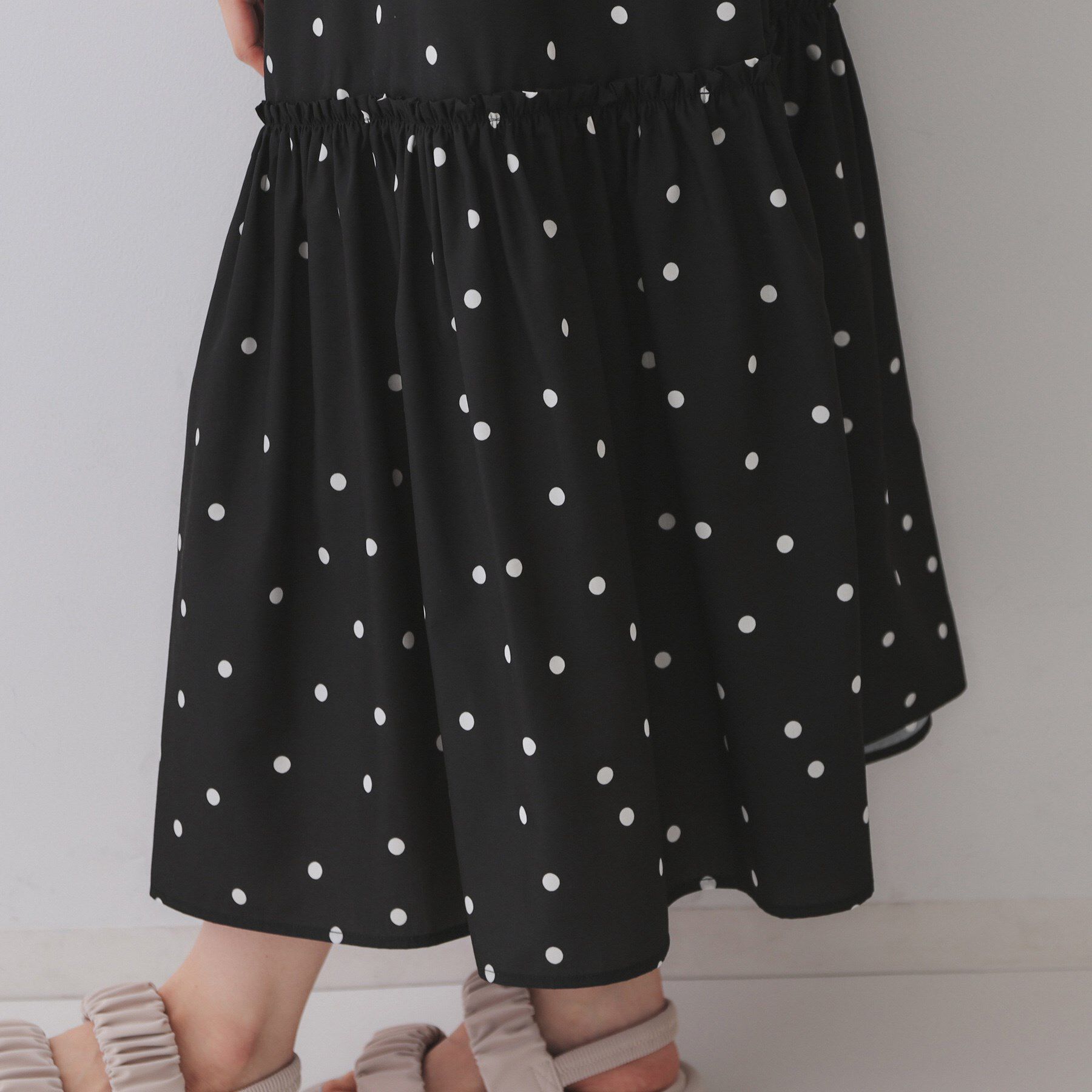 OPAQUE.CLIP「ドットプリントキャミワンピース【洗濯機洗い可】」|ワンピース|