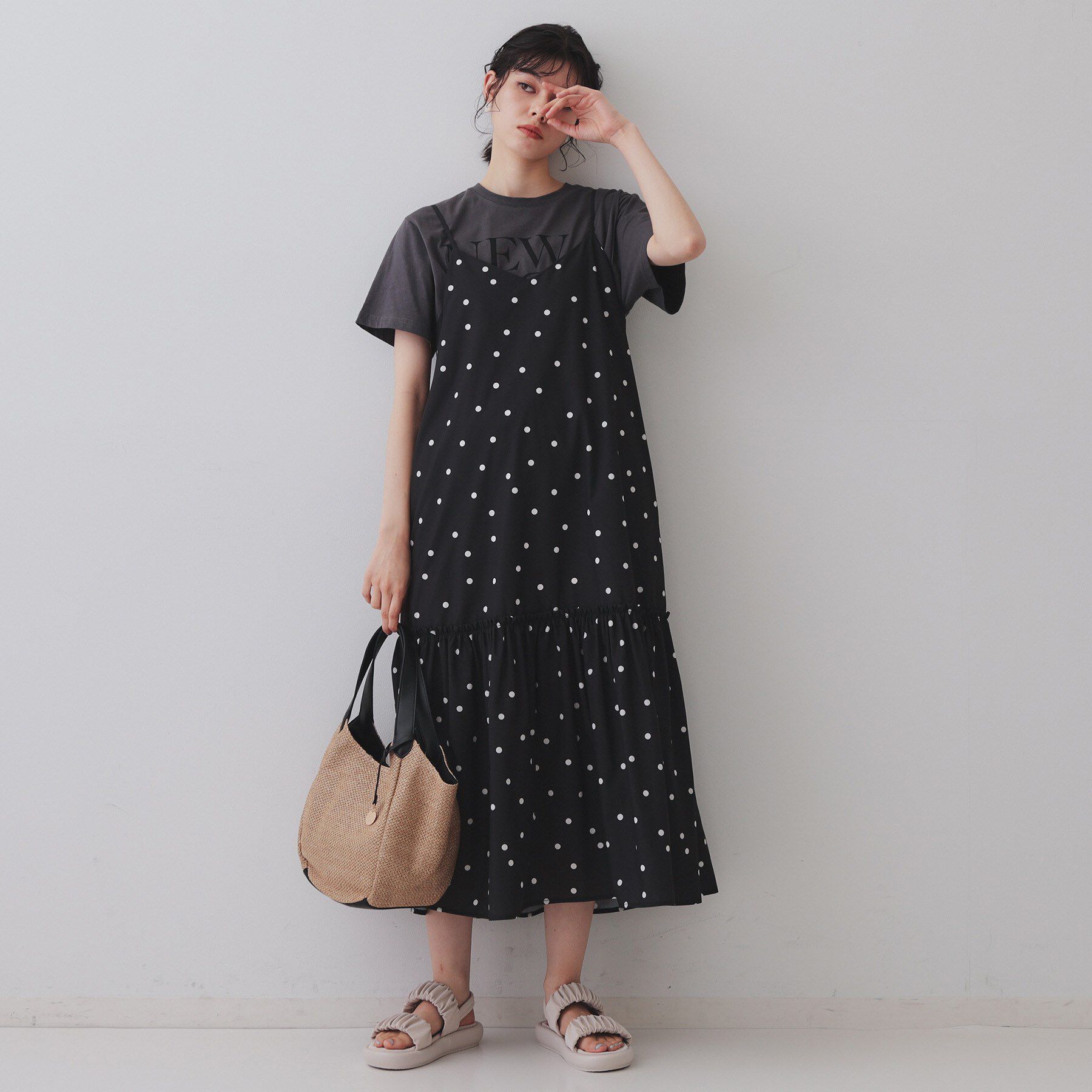 OPAQUE.CLIP「雑材合皮コンビマチ付きトートバッグ」|トートバッグ|