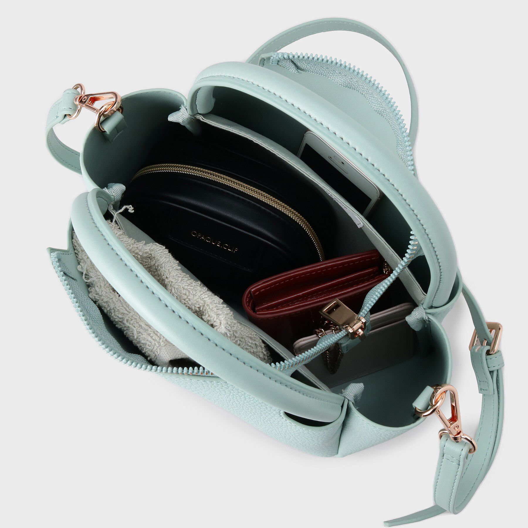 OPAQUE.CLIP「【2WAY】シュリンク合皮ラウンドミニショルダーバッグ」|ショルダー・メッセンジャー|