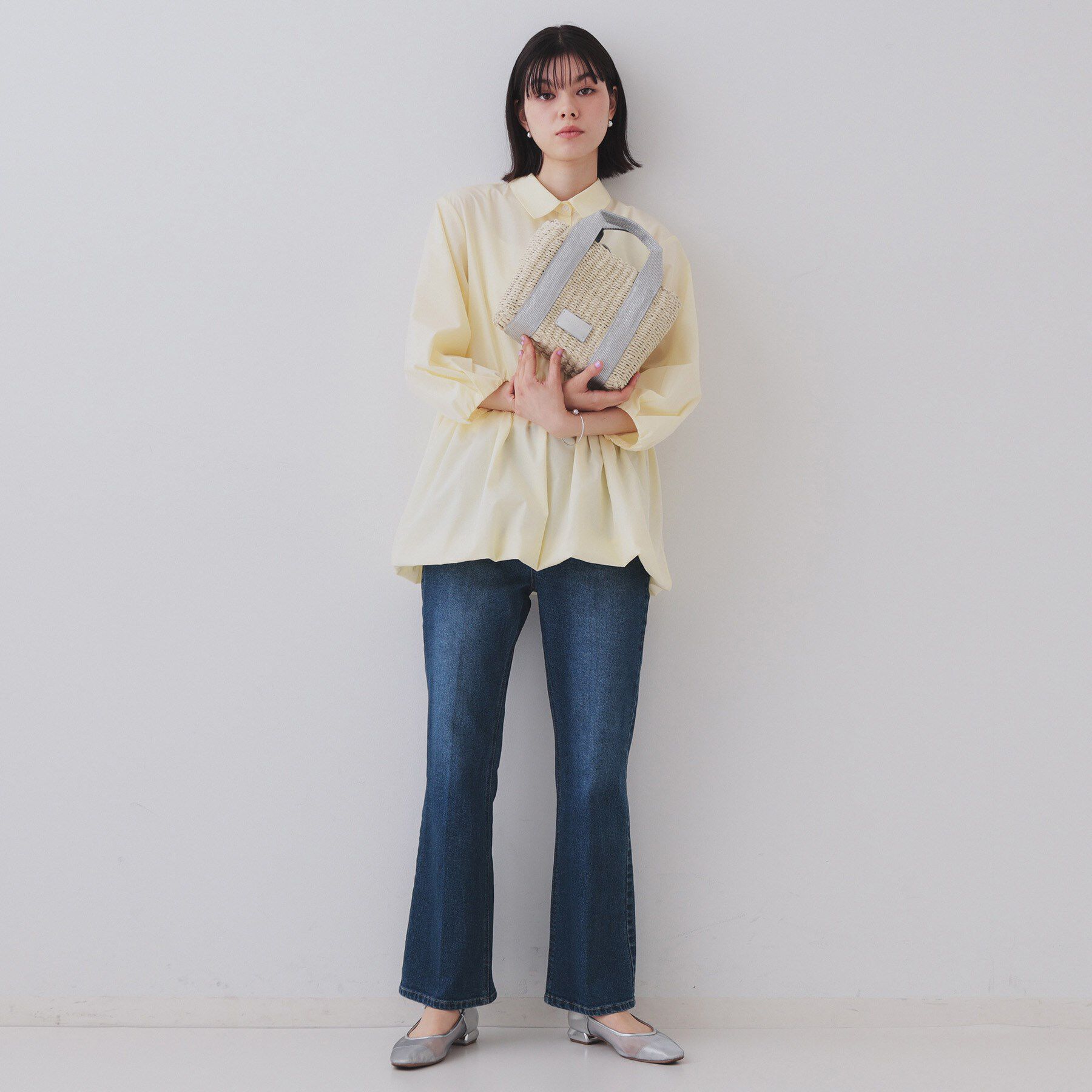 OPAQUE.CLIP「【2WAY】スクエアミドルペーパーかごバッグ」|ショルダー・メッセンジャー|