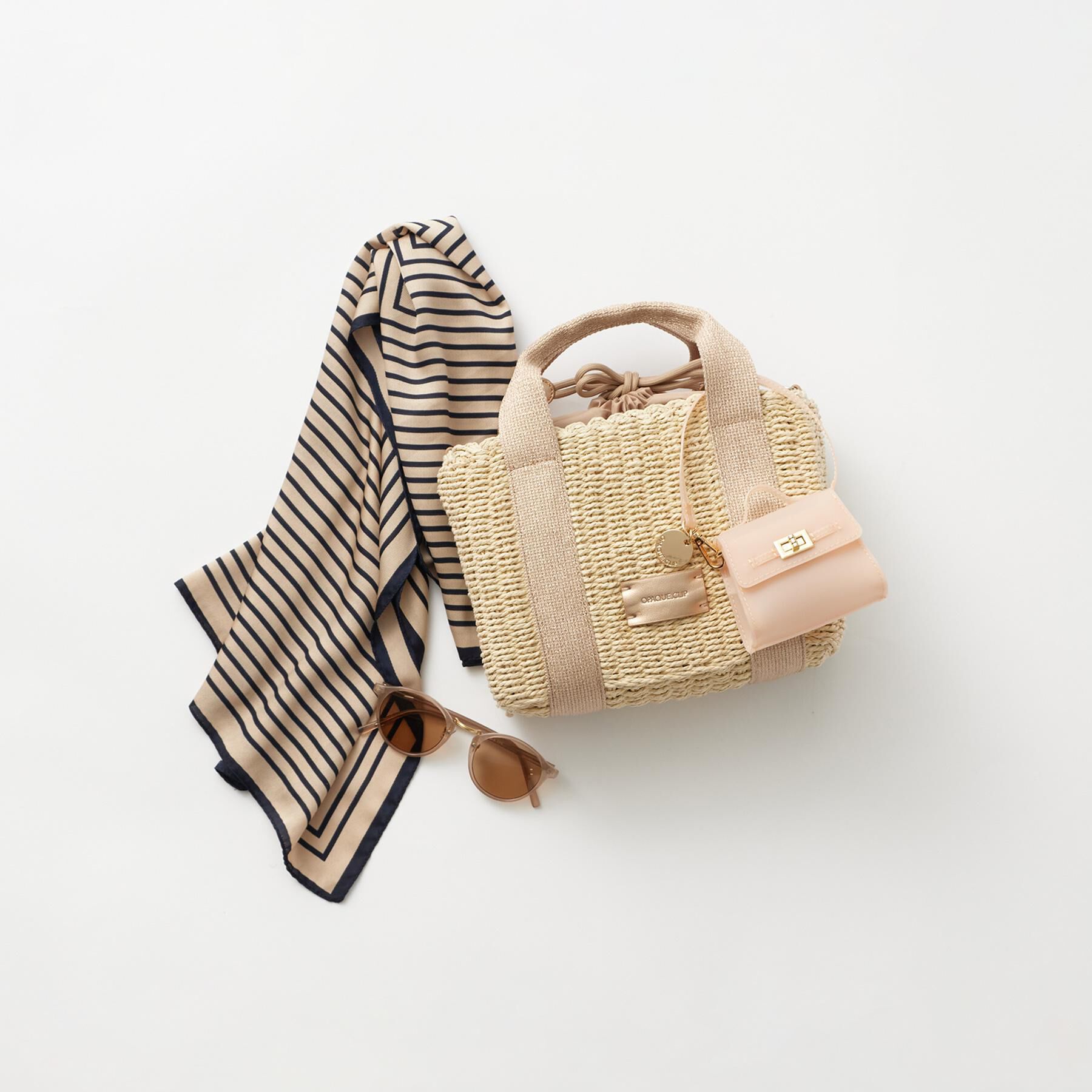 OPAQUE.CLIP「【2WAY】スクエアミドルペーパーかごバッグ」|ショルダー・メッセンジャー|