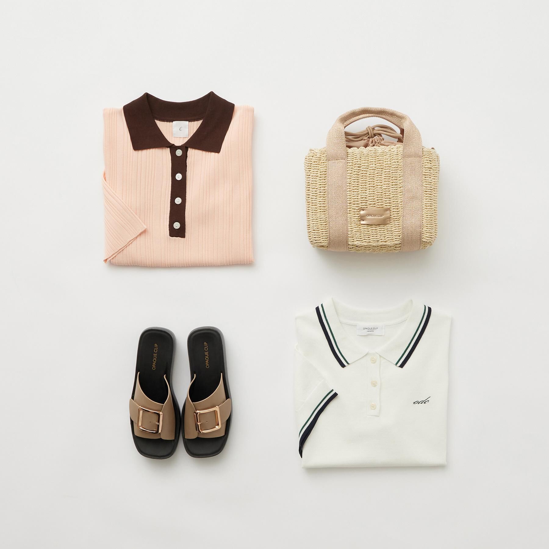 OPAQUE.CLIP「【2WAY】スクエアミドルペーパーかごバッグ」|ショルダー・メッセンジャー|