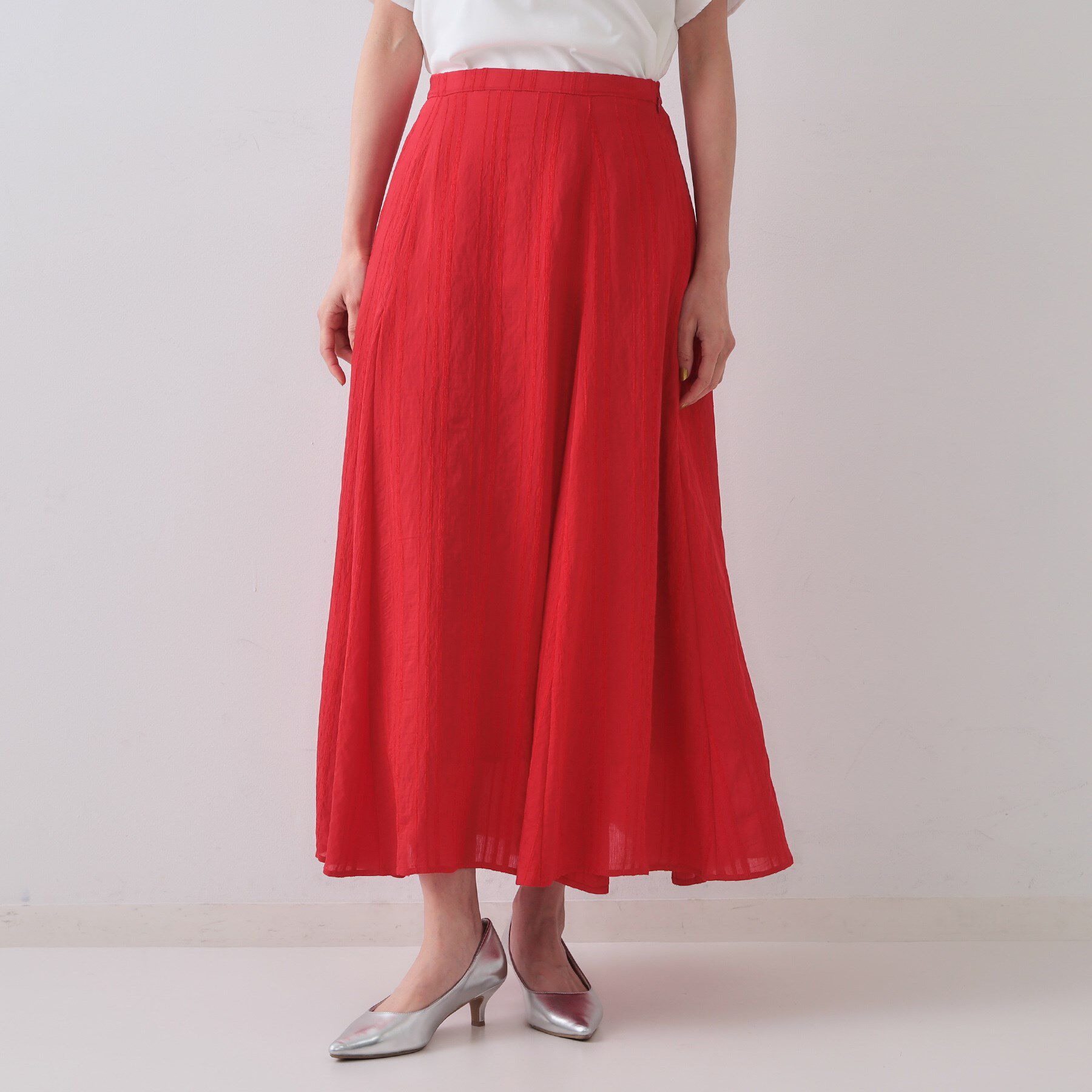 OPAQUE.CLIP「ランダムストライプフレアスカート」|スカート|