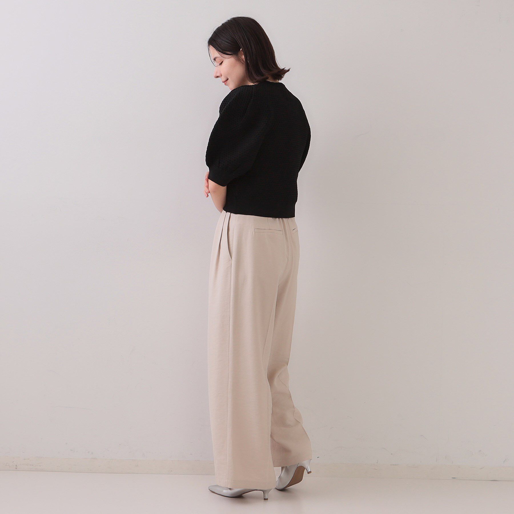 OPAQUE.CLIP「ぽこぽこパフスリーブニット【洗濯機洗い可/抗ピル】」|ニット・セーター|