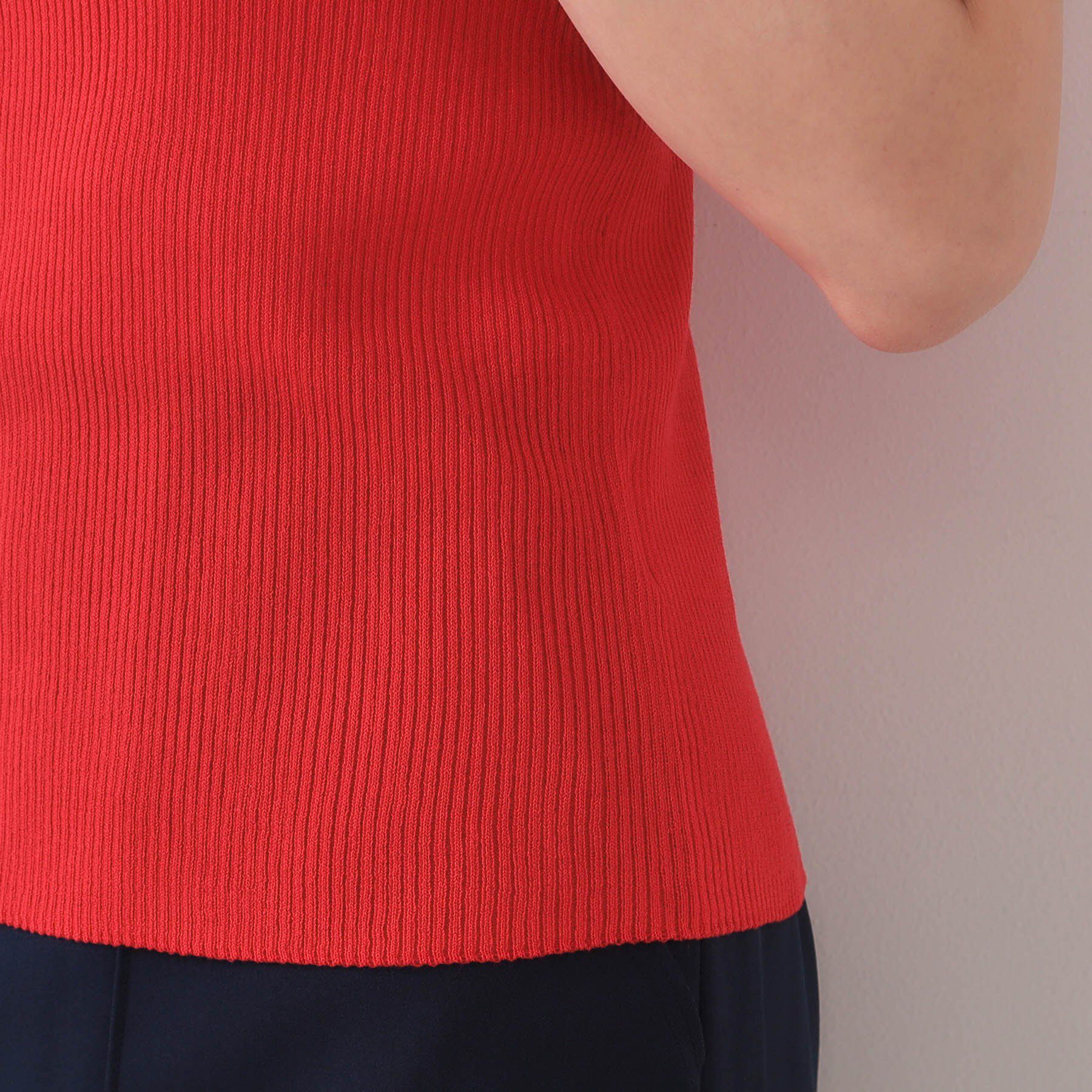 OPAQUE.CLIP「シアーリブハーフスリーブニット【洗濯機洗い可/抗ピル】」|ニット・セーター|