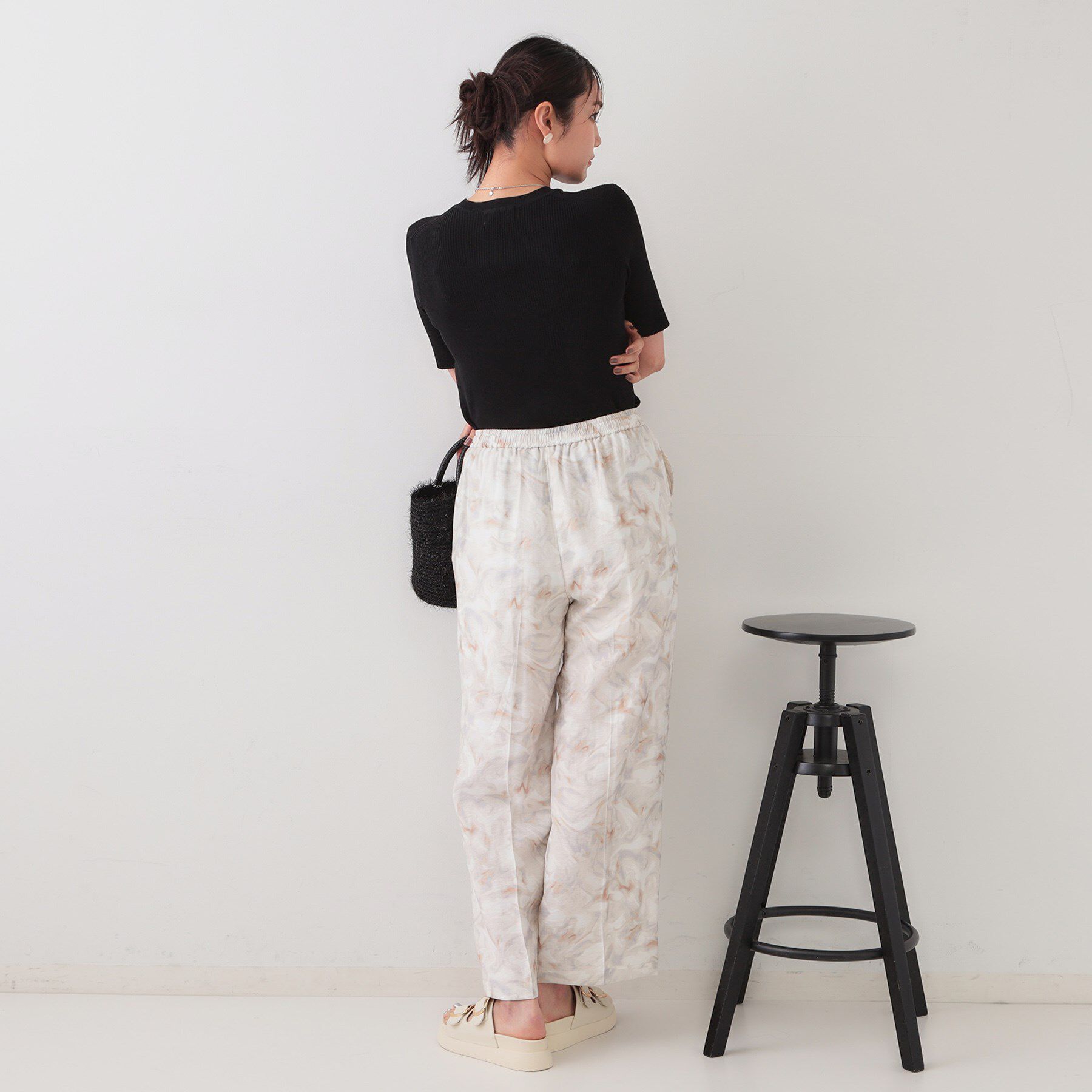 OPAQUE.CLIP「シアーリブハーフスリーブニット【洗濯機洗い可/抗ピル】」|ニット・セーター|