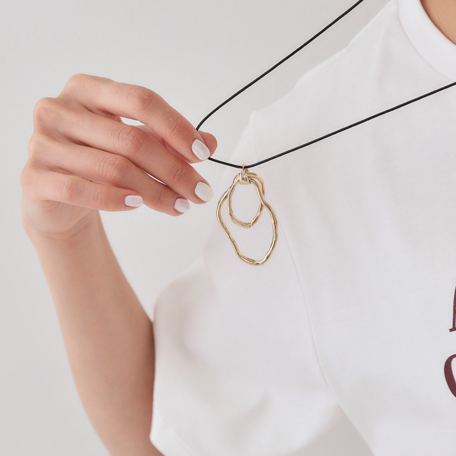 OPAQUE.CLIP「メタルリング&times;コードネックレス」|ネックレス|