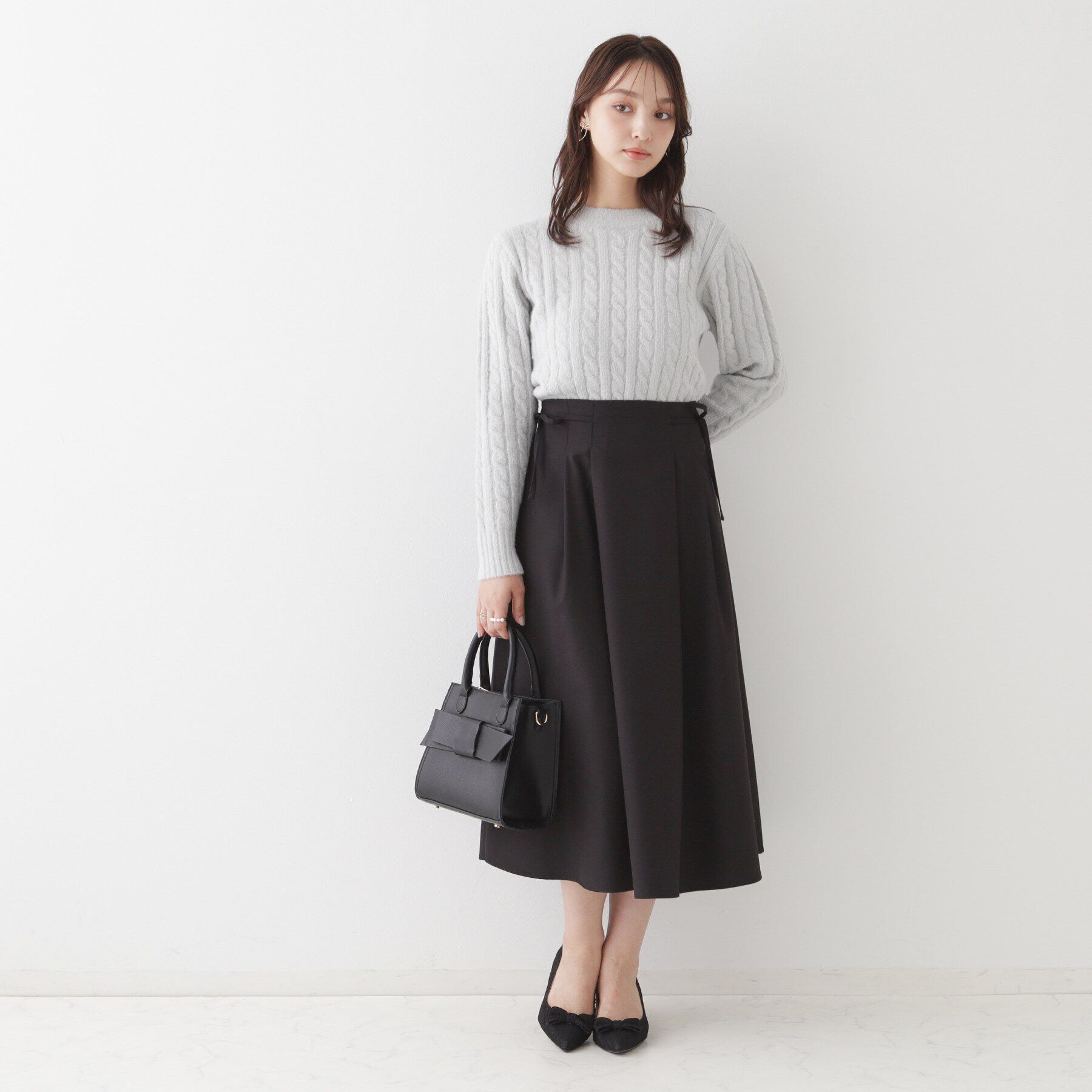 Couture broach「フェザーケーブルニットプルオーバー」|ニット・セーター|