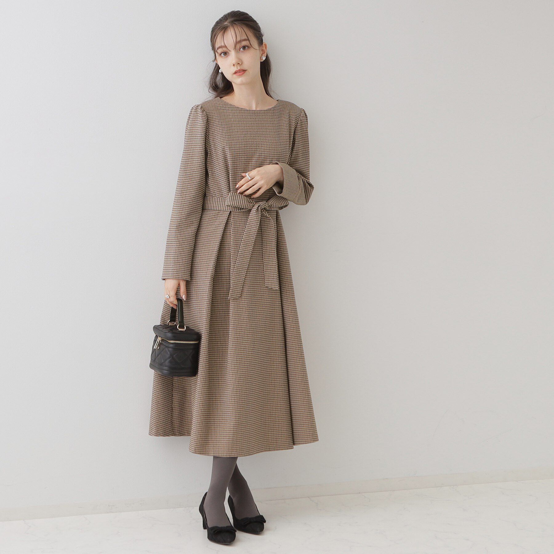 Couture broach「【レディを高める】千鳥チェック柄令嬢ワンピース」|ワンピース|ﾌﾞﾗｳﾝ(244)