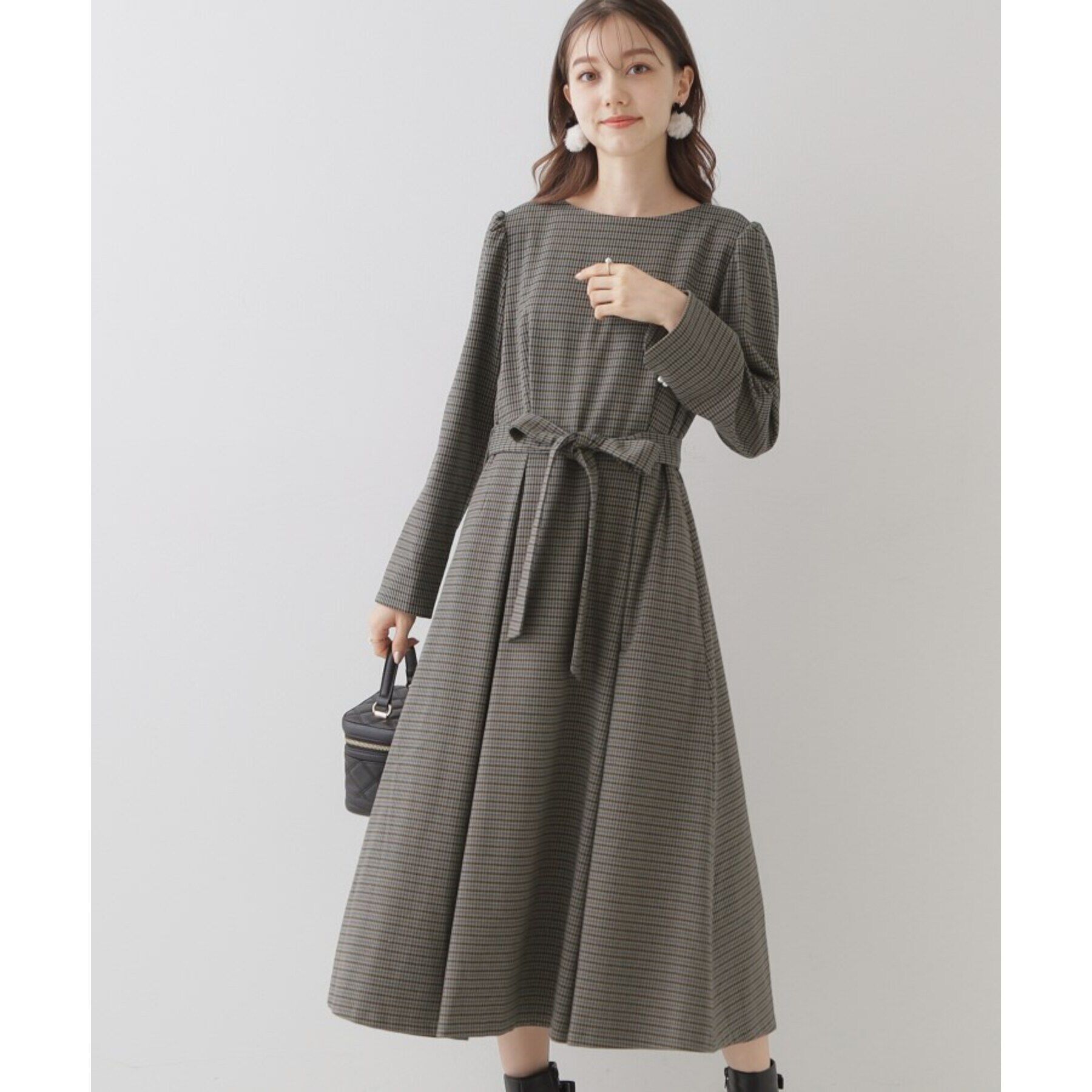 Couture broach「【レディを高める】千鳥チェック柄令嬢ワンピース」|ワンピース|