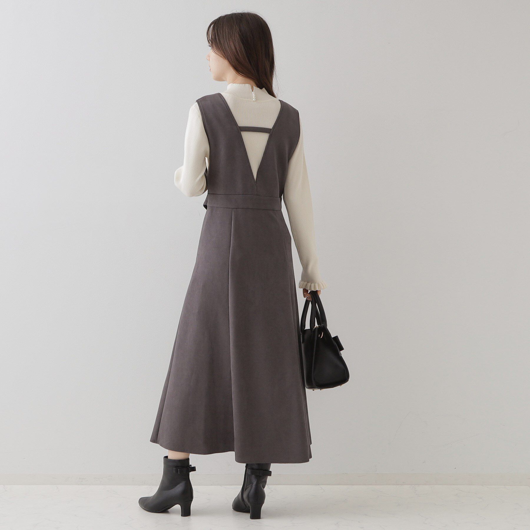 Couture broach「【プチプラ・フェミニンもカジュアルも】サステナブル　バックパール調プチフリルリブ」|ニット・セーター|