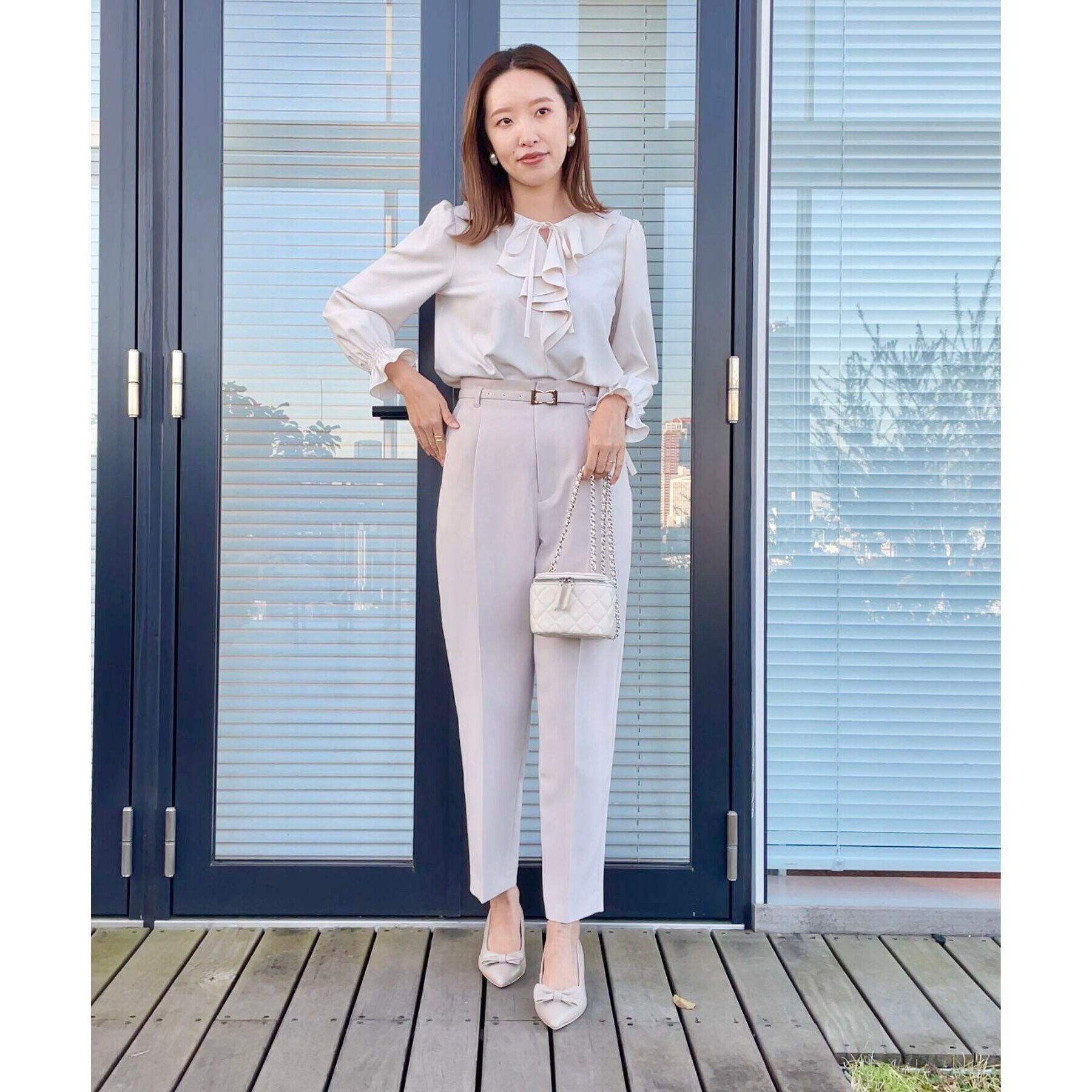 Couture broach「【セレモニーシーン/お仕事にも】ラッフルフリルブラウス」|シャツ・ブラウス|