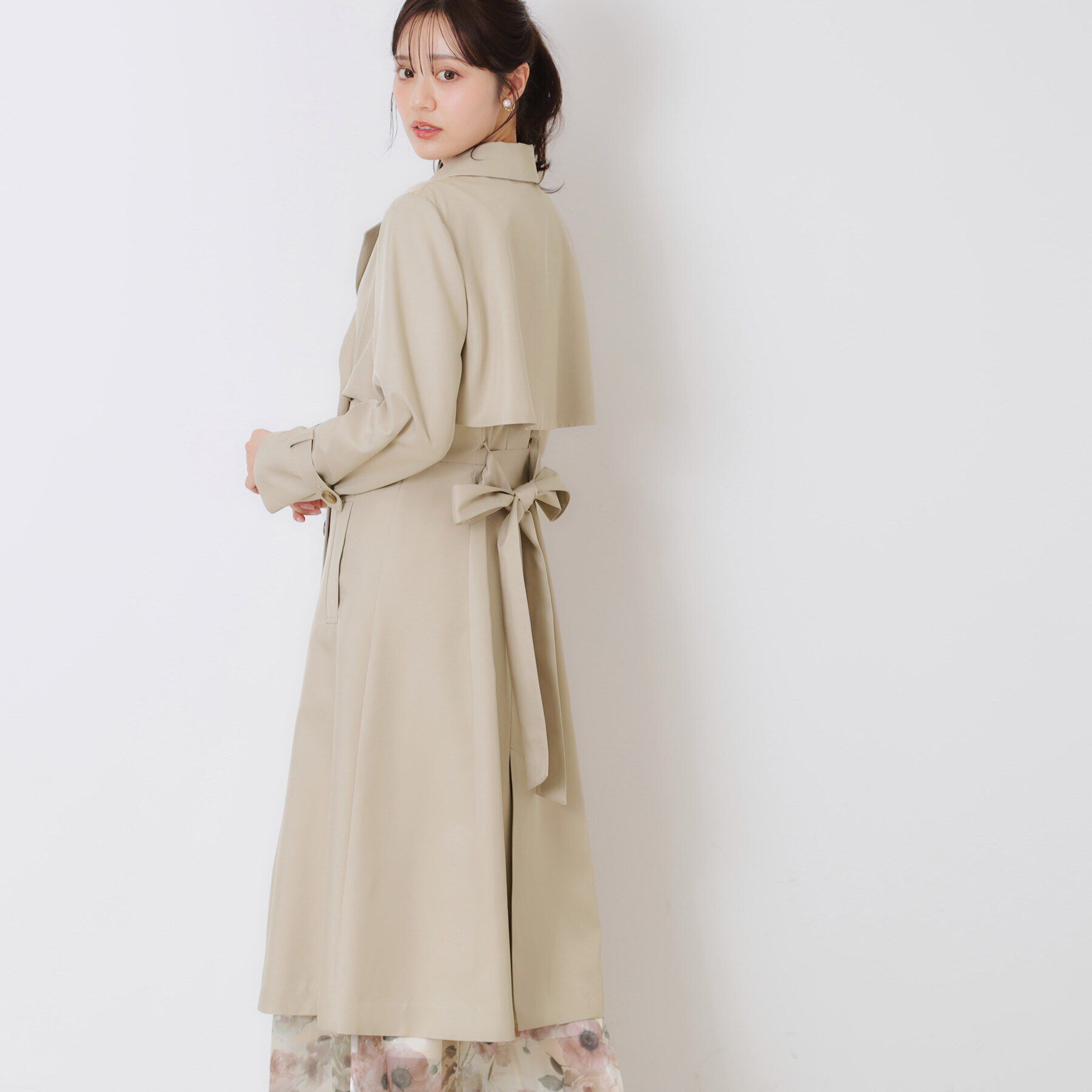 Couture broach「【撥水・通勤・大人可愛い】ロングトレンチ」|トレンチコート|