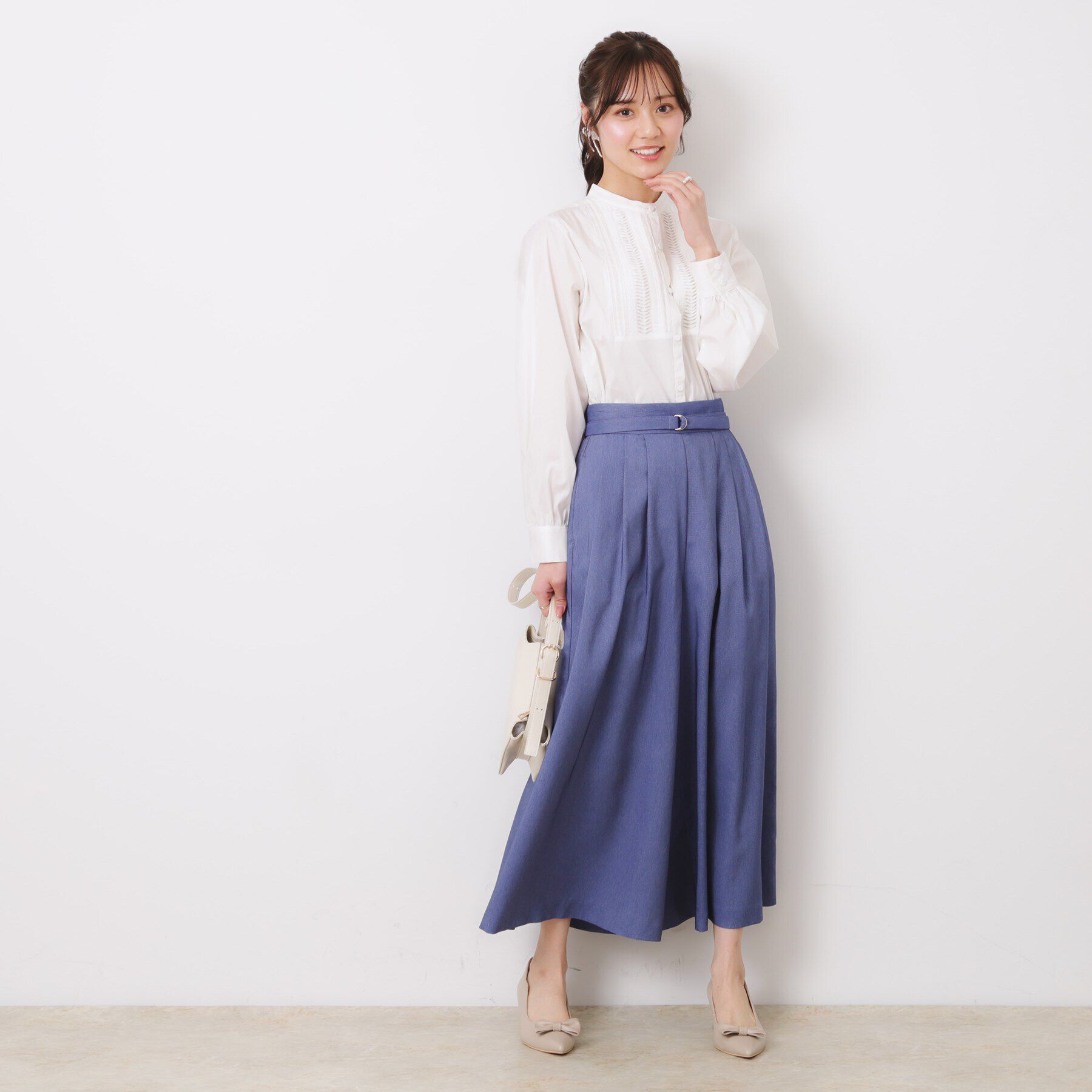 Couture broach「【きれいめ・通勤】ランダムタックレースシャツ」|シャツ・ブラウス|