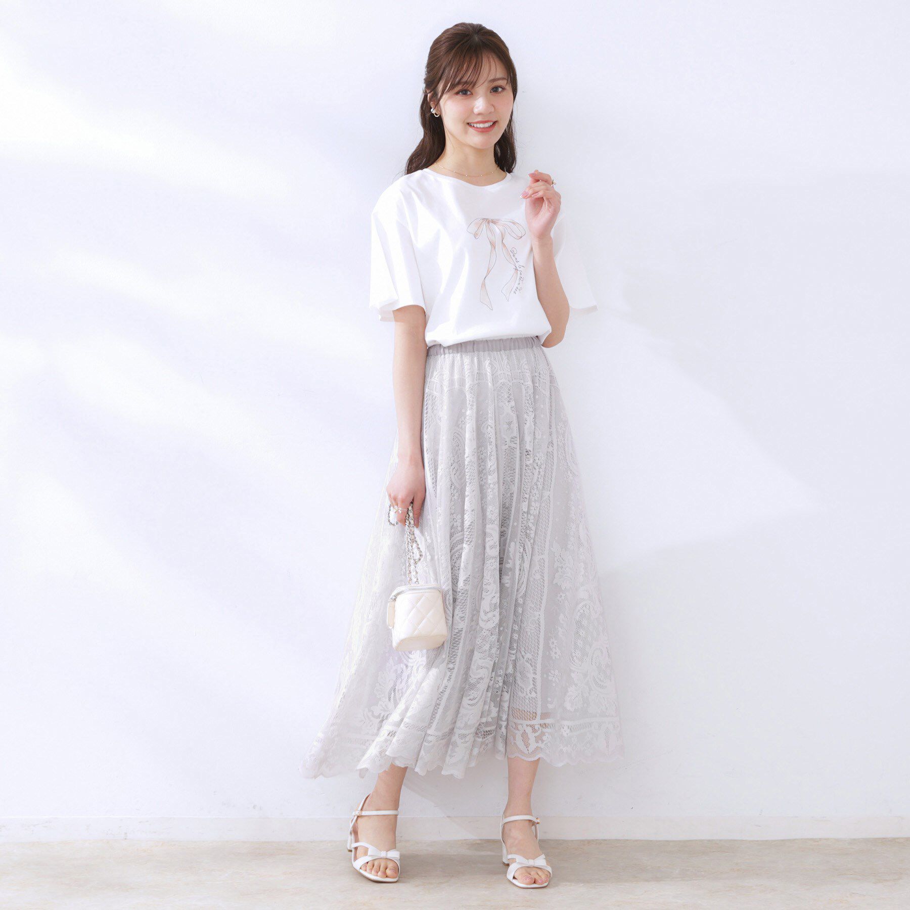 Couture broach「【上品・通勤】サークルレーススカート」|スカート|