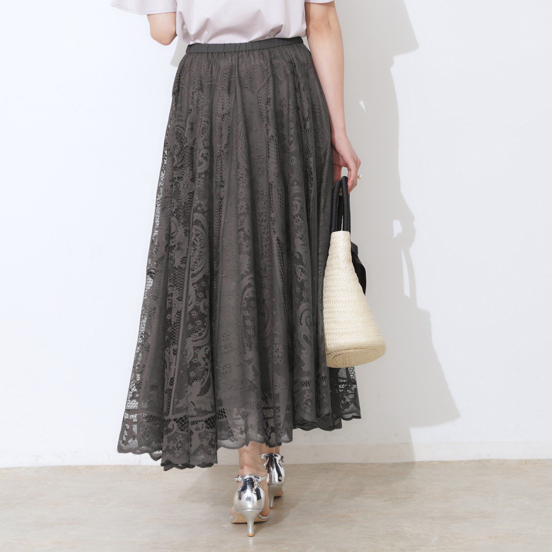 Couture broach「【上品・通勤】サークルレーススカート」|スカート|