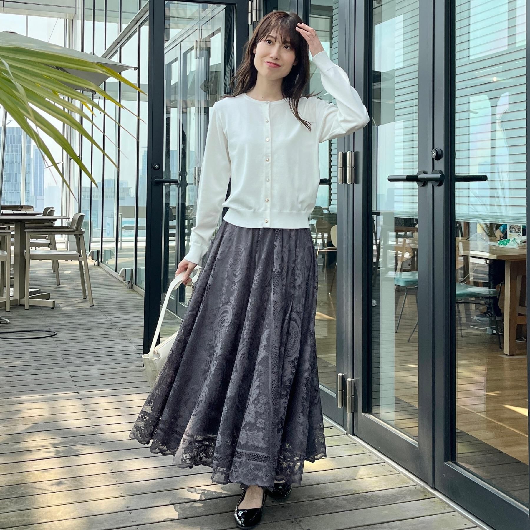 Couture broach「【上品・通勤】サークルレーススカート」|スカート|