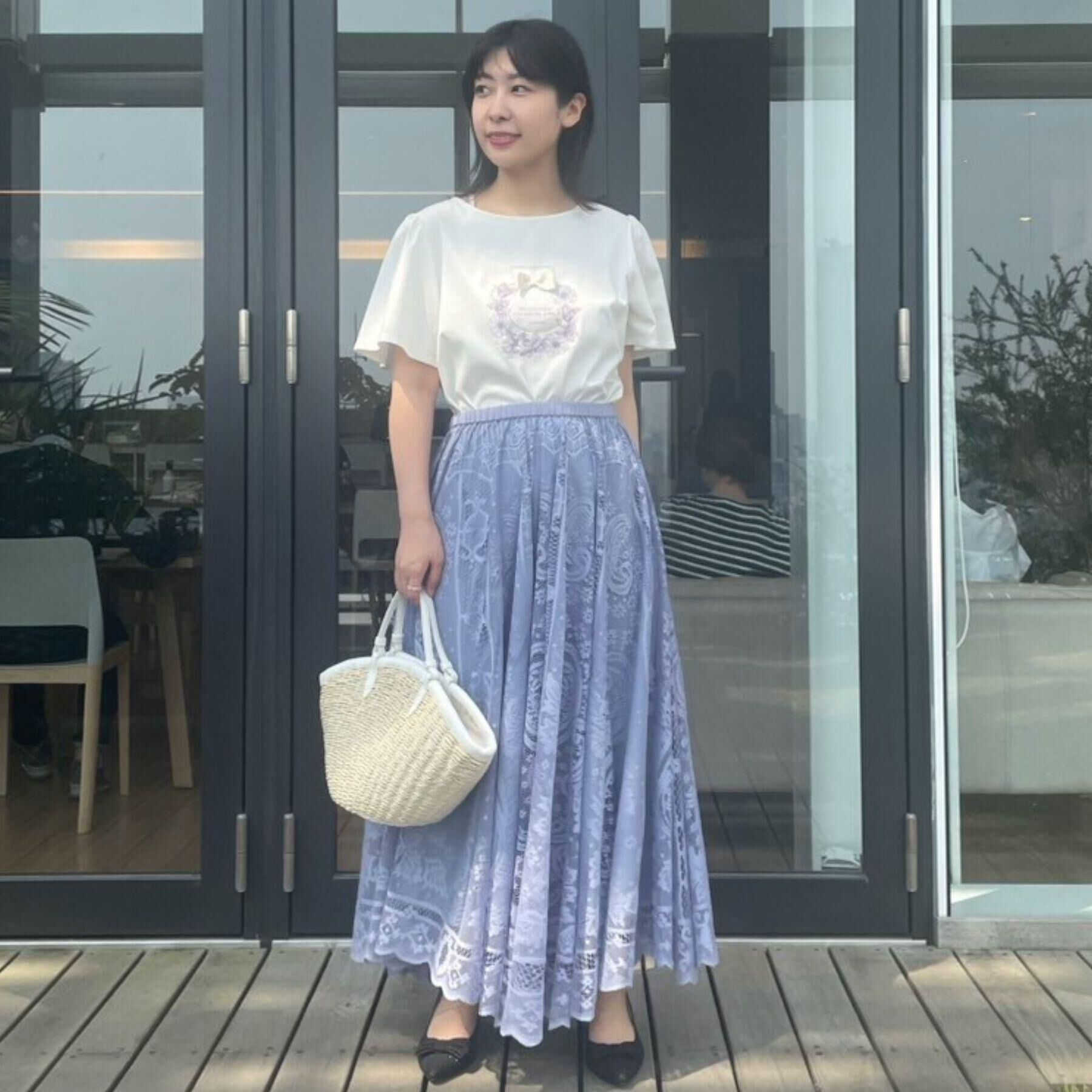 Couture broach「【上品・通勤】サークルレーススカート」|スカート|