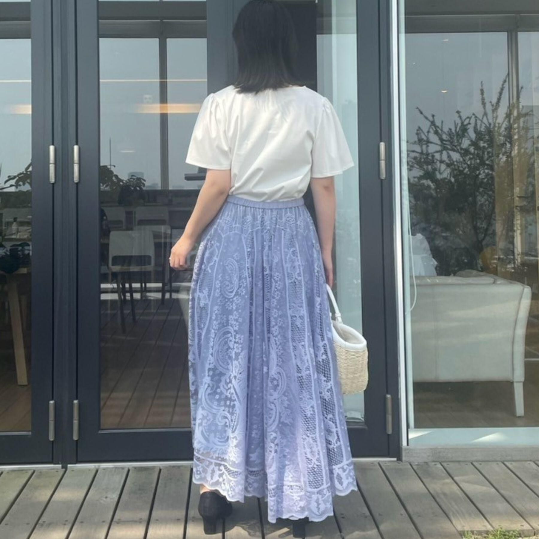 Couture broach「【上品・通勤】サークルレーススカート」|スカート|