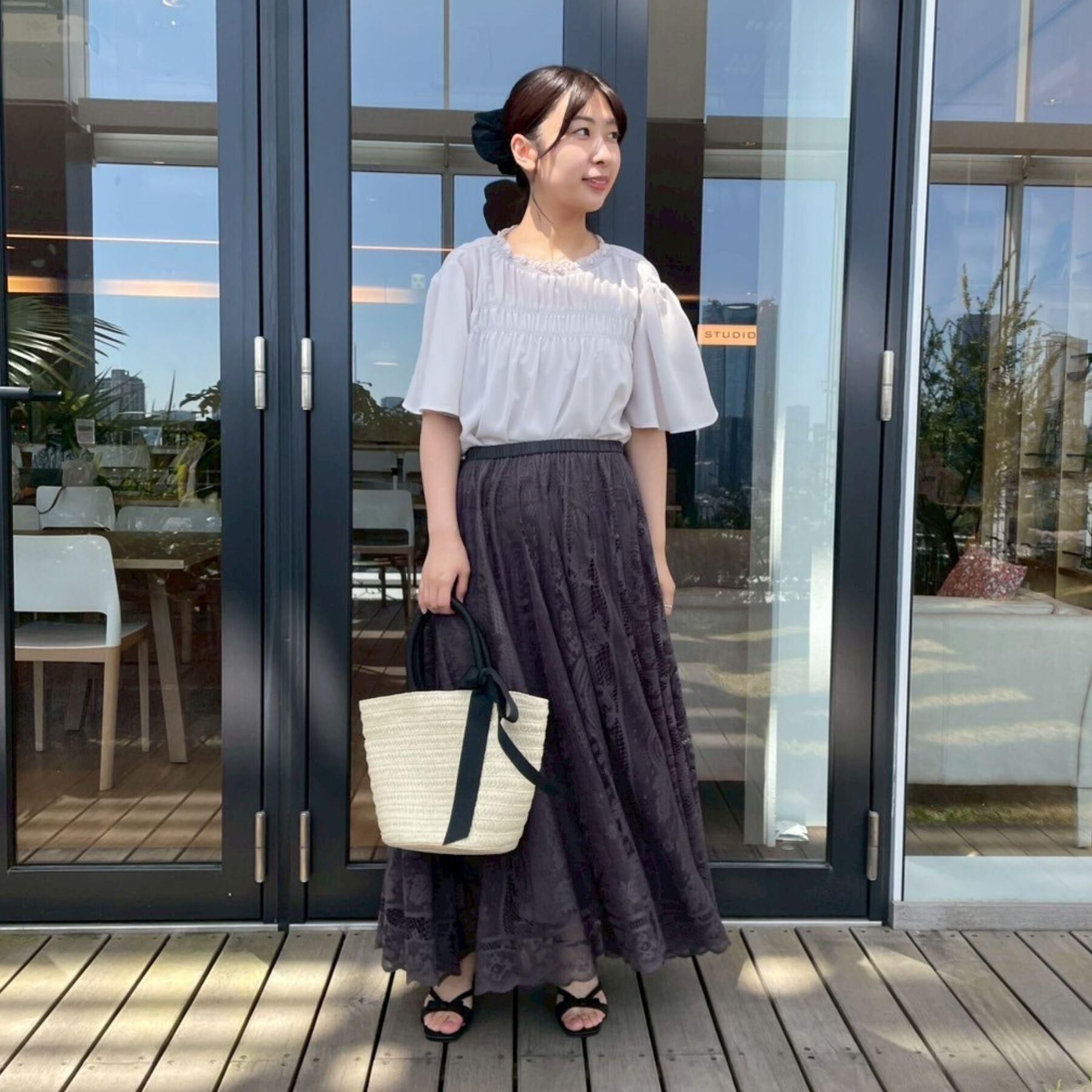 Couture broach「【二の腕カバー・通勤】シャーリングシアーブラウス」|シャツ・ブラウス|