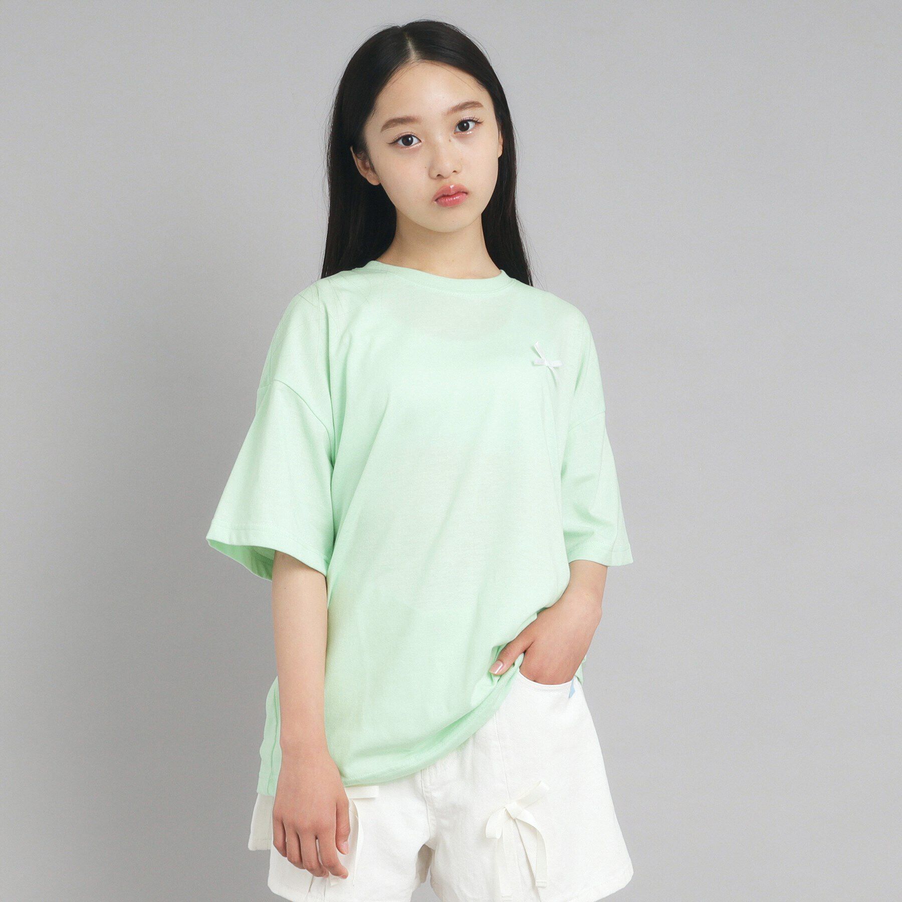 PINK-latte「【130cmあり】バックフォトプリントTシャツ」|Tシャツ・カットソー|