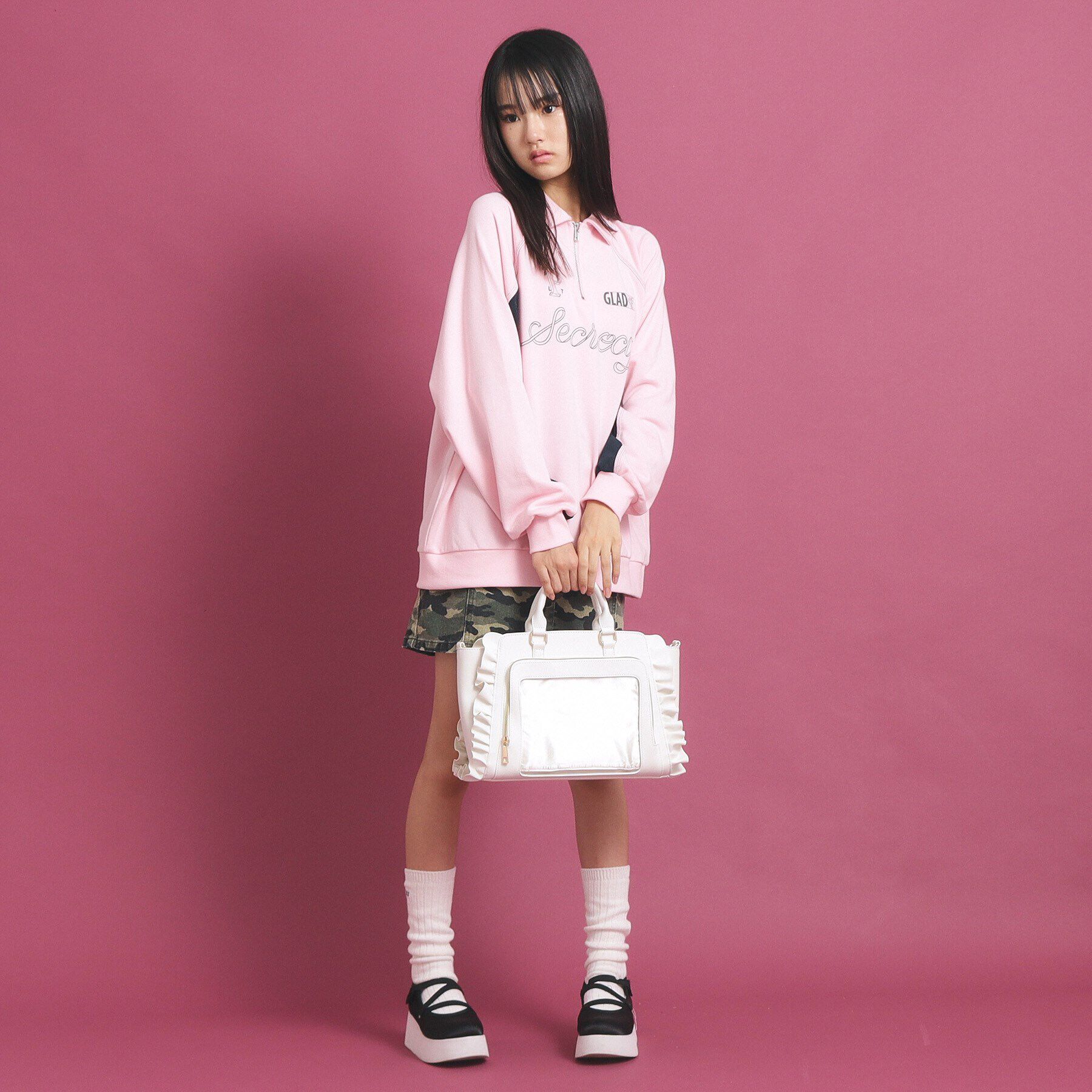 PINK-latte「【推し活】2WAYフリルバッグ」|トートバッグ|