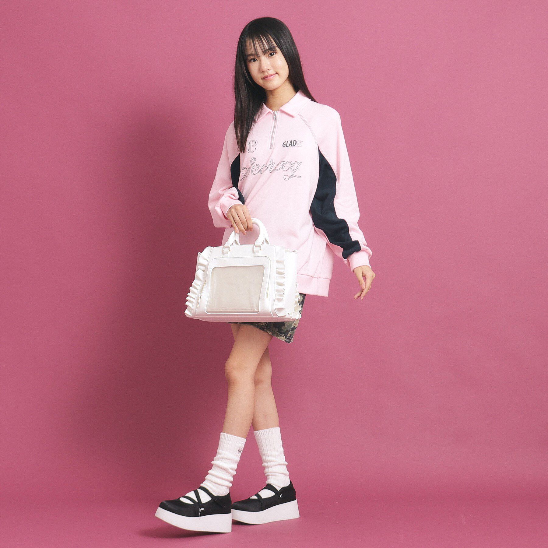 PINK-latte「【推し活】2WAYフリルバッグ」|トートバッグ|