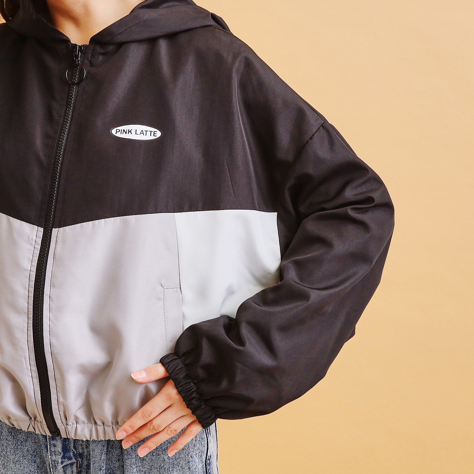 PINK-latte「配色切替ブルゾン」|ブルゾン・スタジャン|