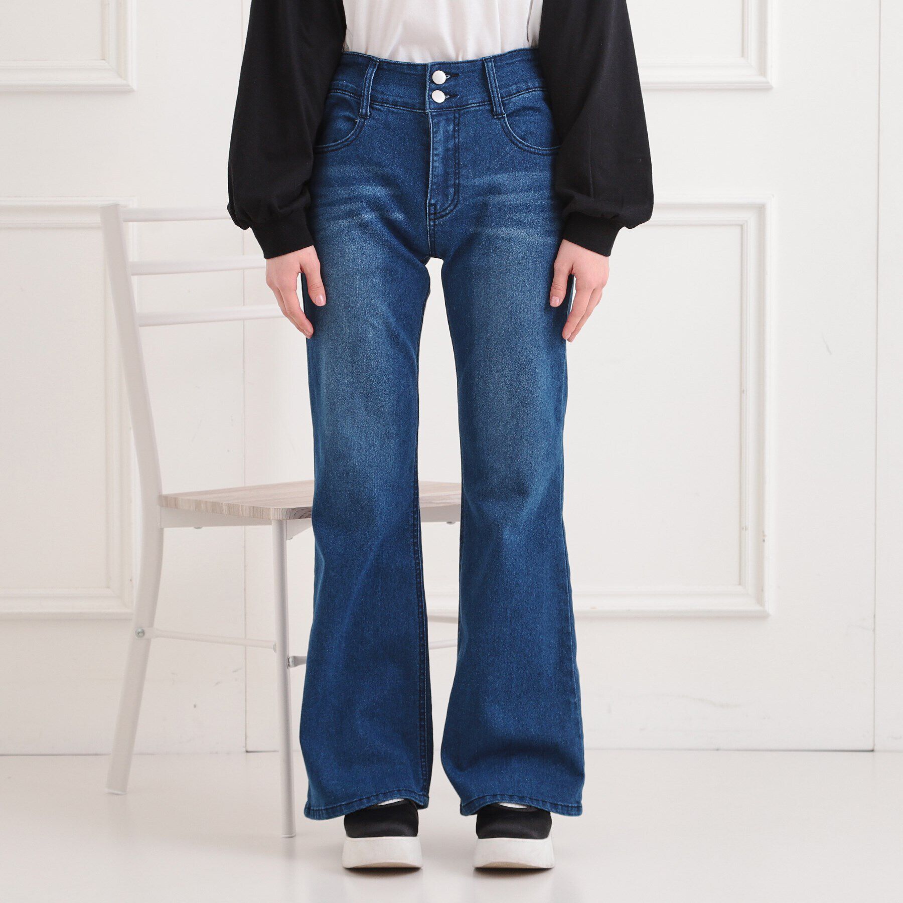 PINK-latte「セミフレアデニムパンツ」|その他|