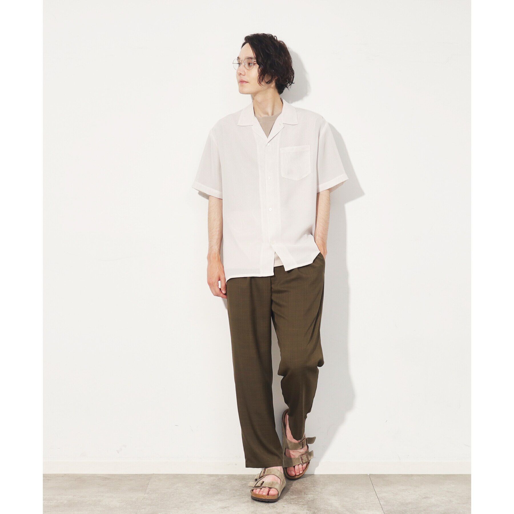 THE SHOP TK「【通気性◎/軽量】カラミシアーシャツ ストライプ／プレーン」|シャツ・ブラウス|