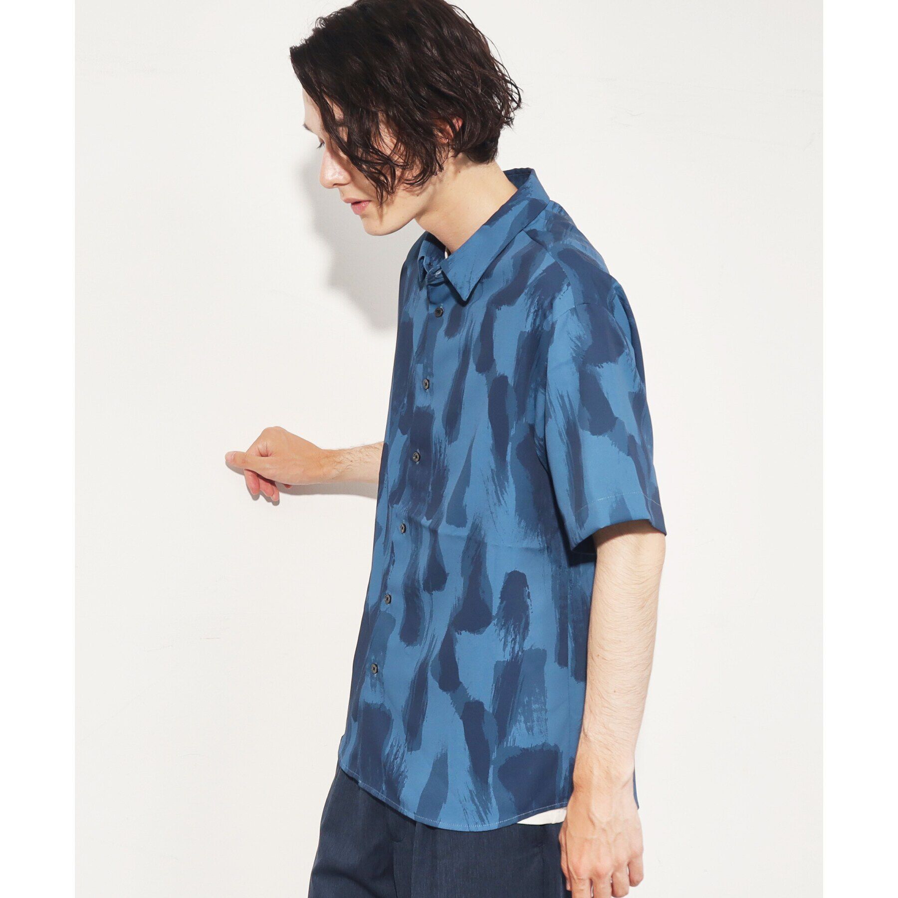 THE SHOP TK「【10色展開】プリントデザインシャツ チェック／ブロッキング／マーブル／ブラシアート」|シャツ・ブラウス|