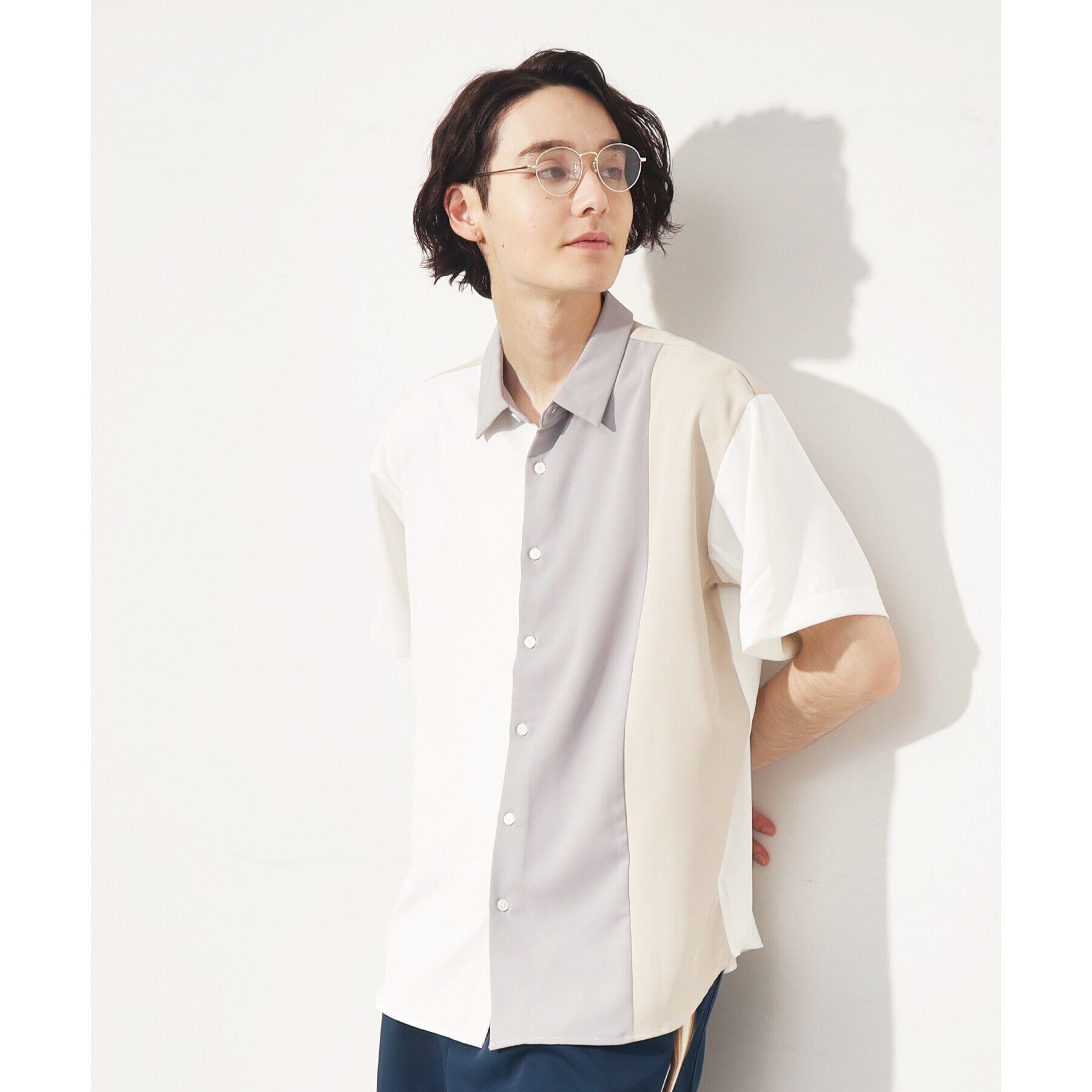 THE SHOP TK「【10色展開】プリントデザインシャツ チェック／ブロッキング／マーブル／ブラシアート」|シャツ・ブラウス|