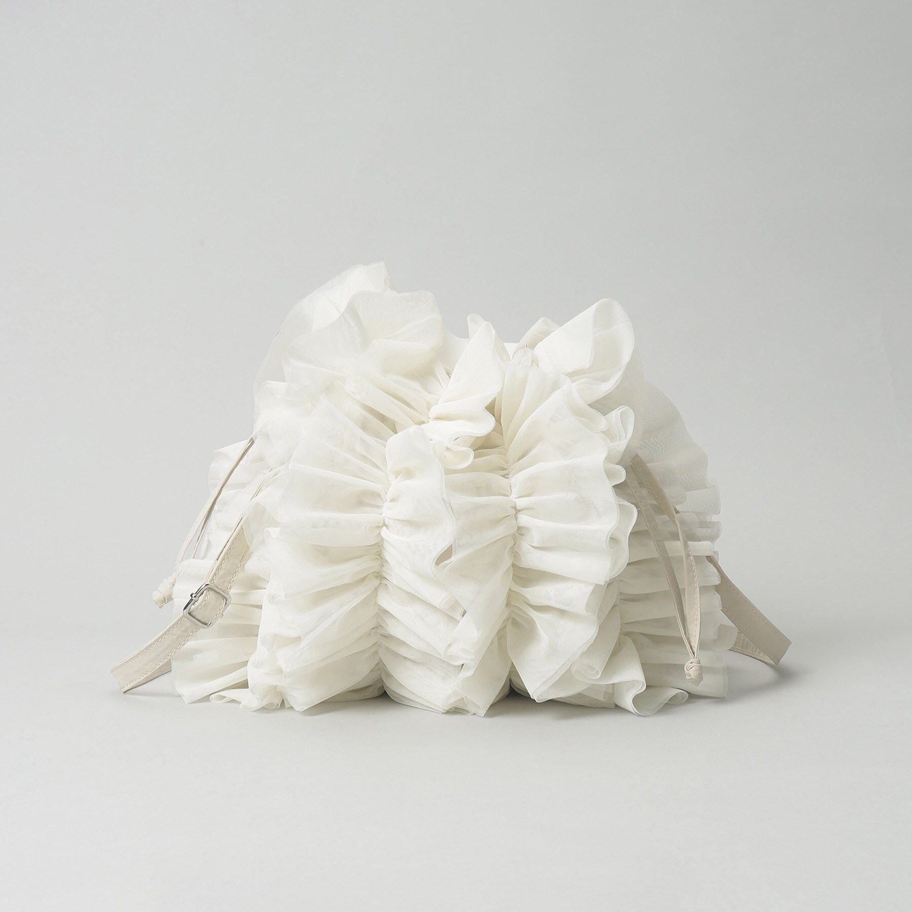 THE SHOP TK「フリルチュール巾着バッグ」|トートバッグ|ｵﾌﾎﾜｲﾄ(003)