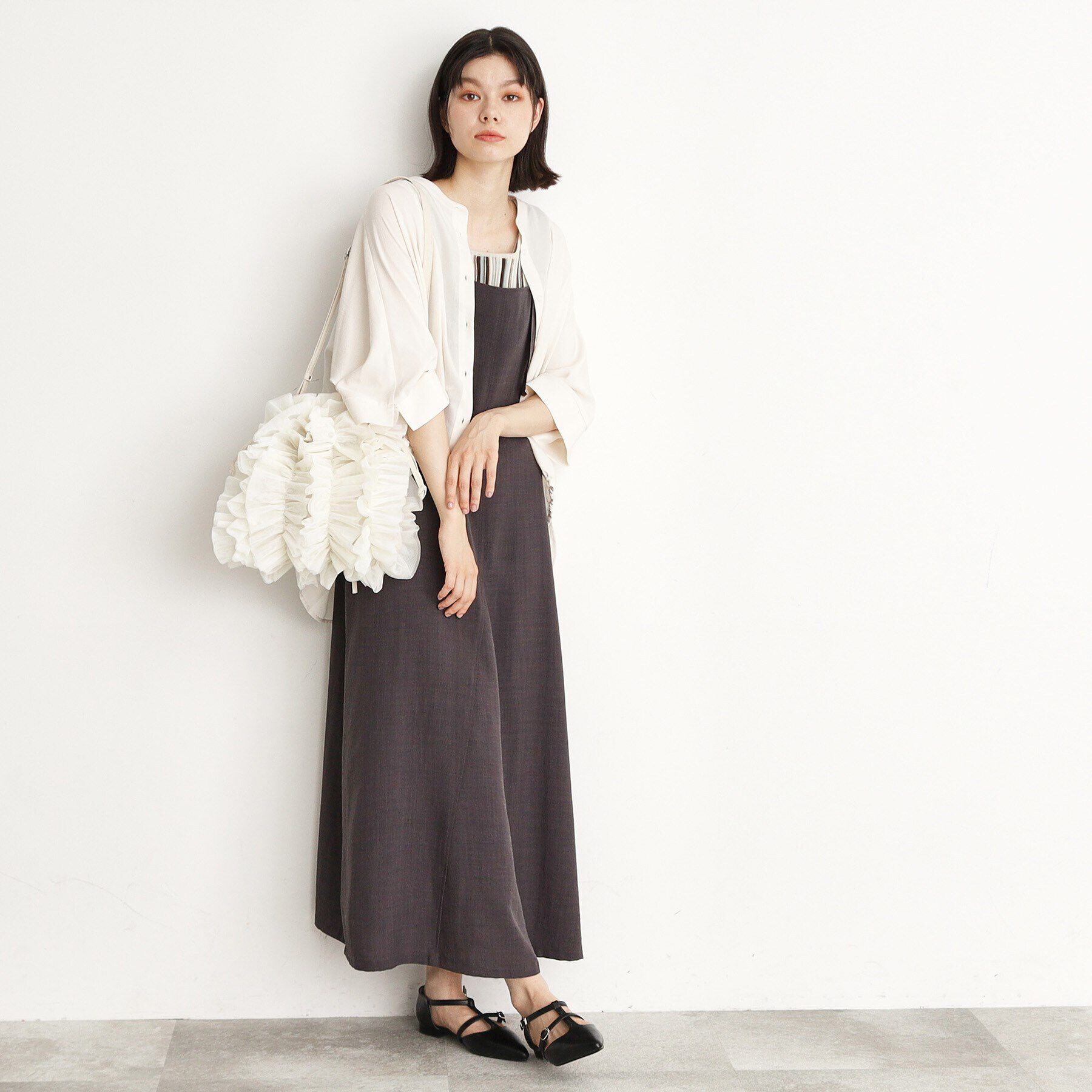 THE SHOP TK「フリルチュール巾着バッグ」|トートバッグ|