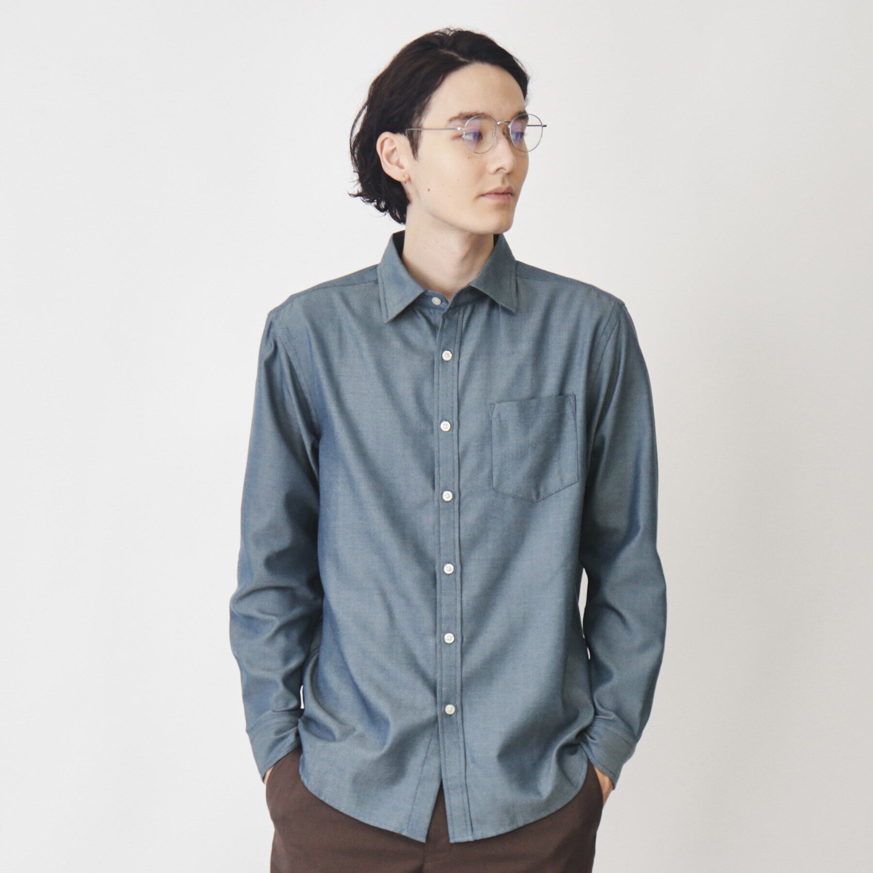 THE SHOP TK「【シワになりにくい】マウントネルシャツ」|シャツ・ブラウス|ブルー(093)