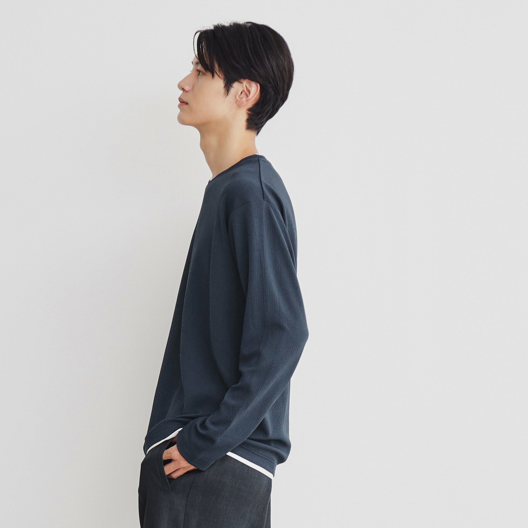 THE SHOP TK「杢ふくれフェイクレイヤードプルオーバー」|Tシャツ・カットソー|