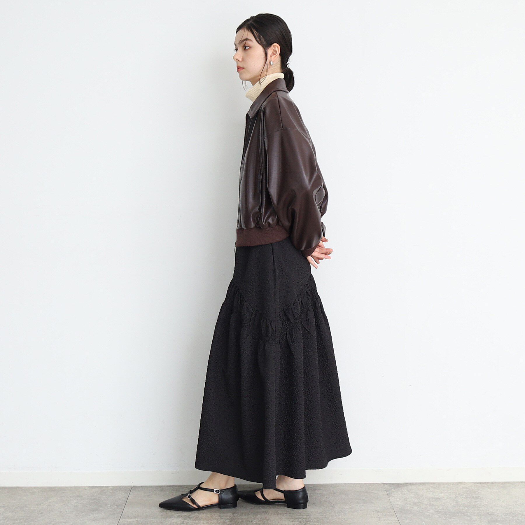 THE SHOP TK「【ヒルナンデス！で紹介】合皮リブブルゾン /環境に優しい」|ブルゾン・スタジャン|