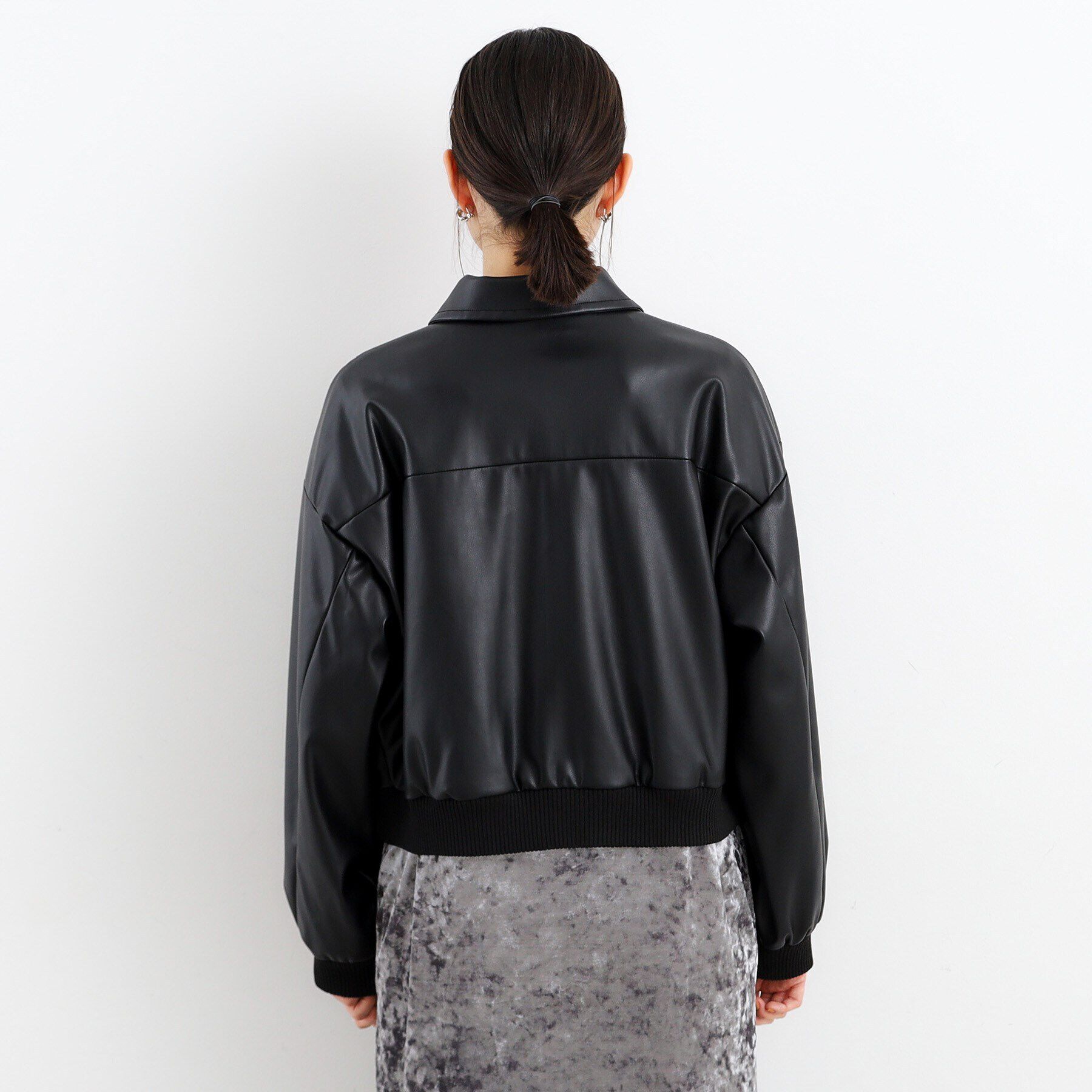 THE SHOP TK「【ヒルナンデス！で紹介】合皮リブブルゾン /環境に優しい」|ブルゾン・スタジャン|