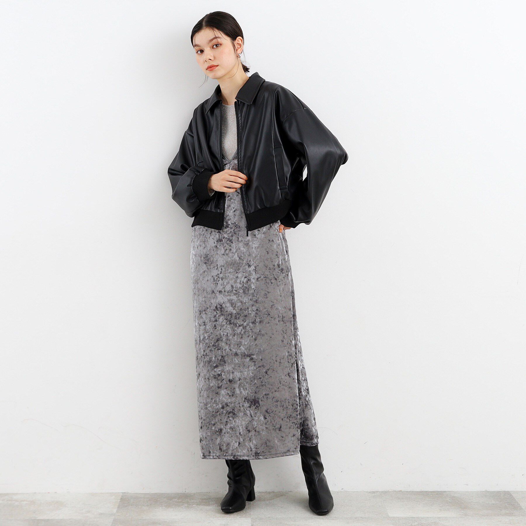 THE SHOP TK「【ヒルナンデス！で紹介】合皮リブブルゾン /環境に優しい」|ブルゾン・スタジャン|