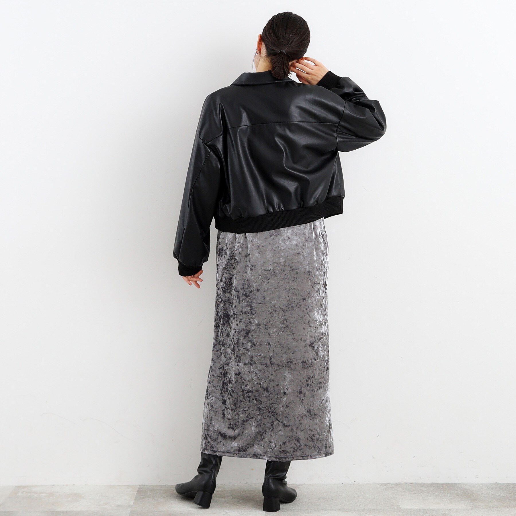 THE SHOP TK「【ヒルナンデス！で紹介】合皮リブブルゾン /環境に優しい」|ブルゾン・スタジャン|