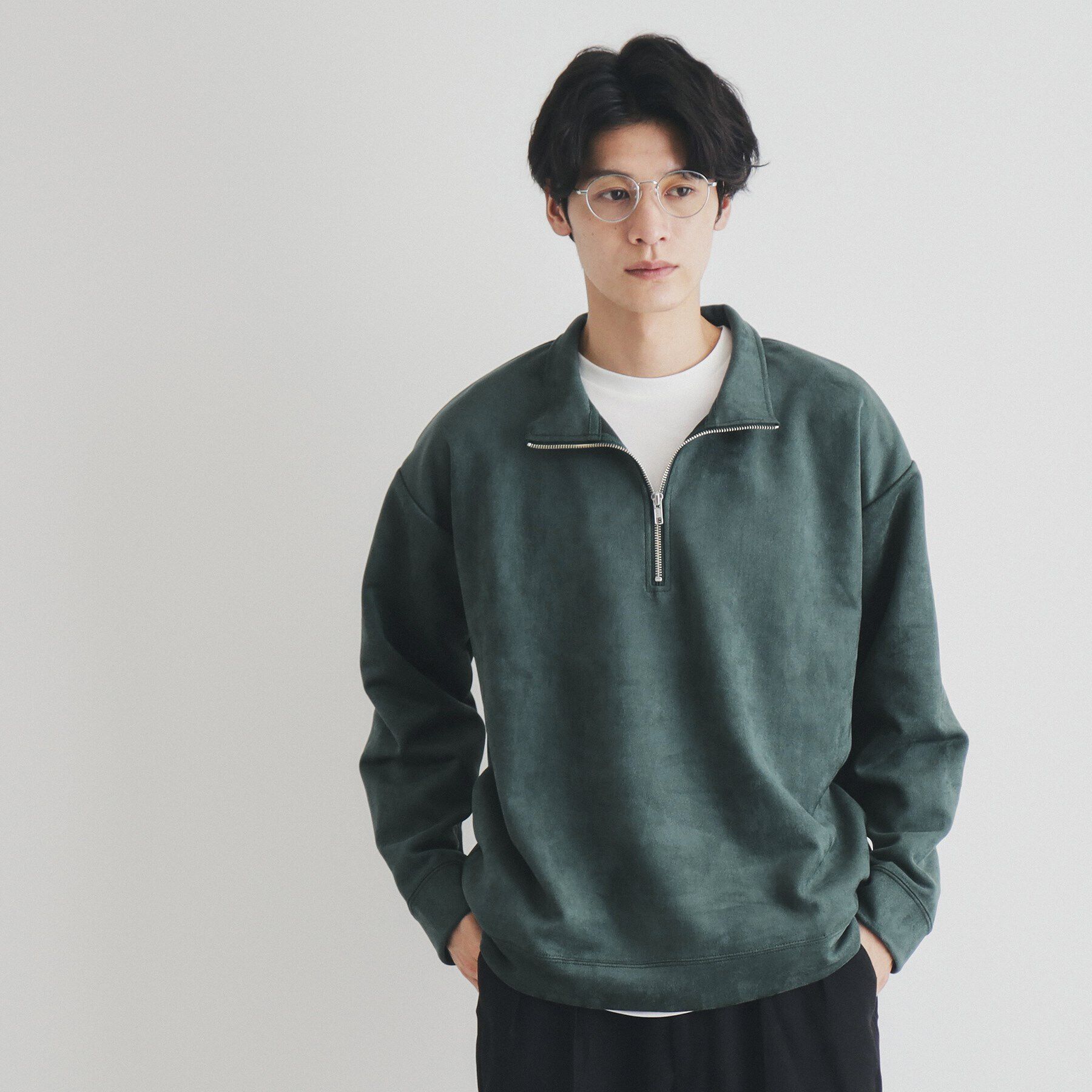 THE SHOP TK「スウェードライクハーフジッププルオーバー」|Tシャツ・カットソー|