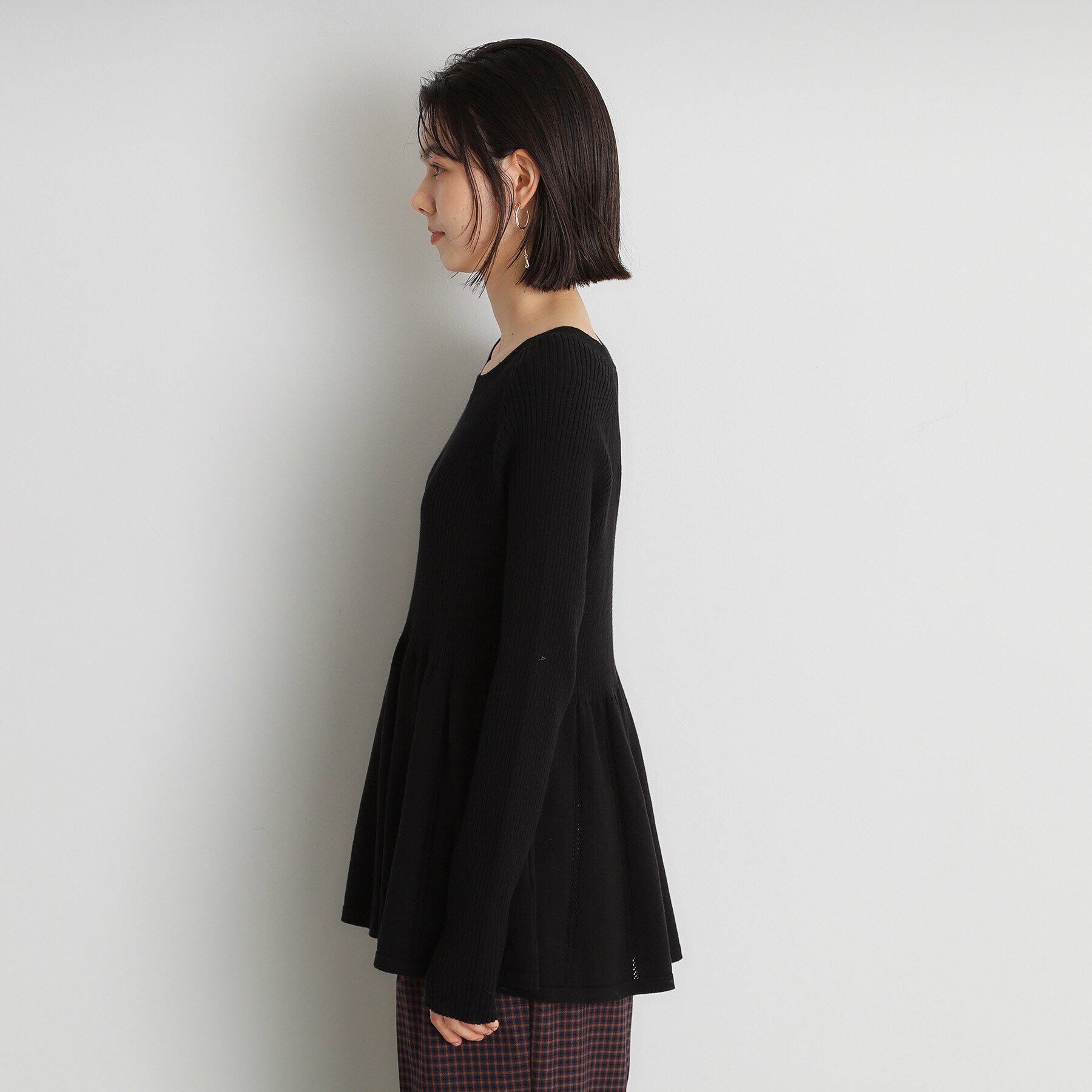 THE SHOP TK「切り替えペプラムニット【洗える】」|ニット・セーター|