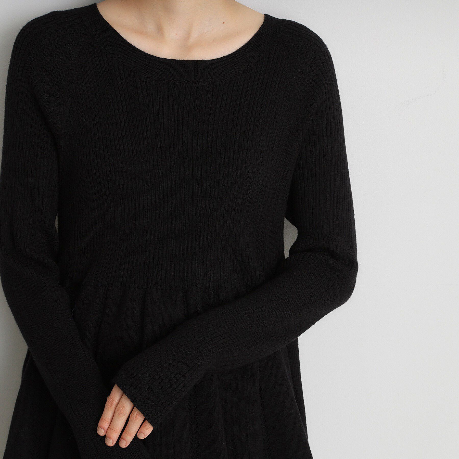 THE SHOP TK「切り替えペプラムニット【洗える】」|ニット・セーター|