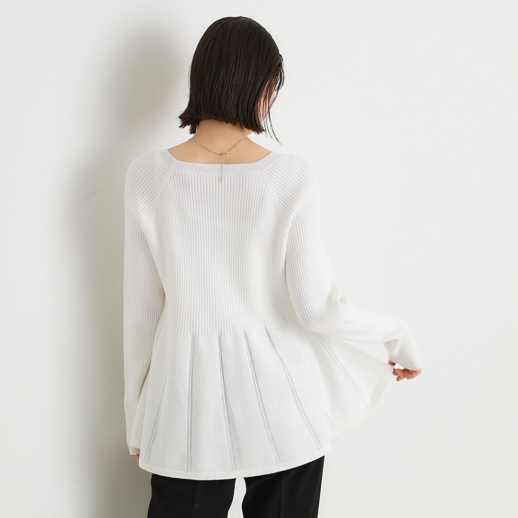 THE SHOP TK「切り替えペプラムニット【洗える】」|ニット・セーター|