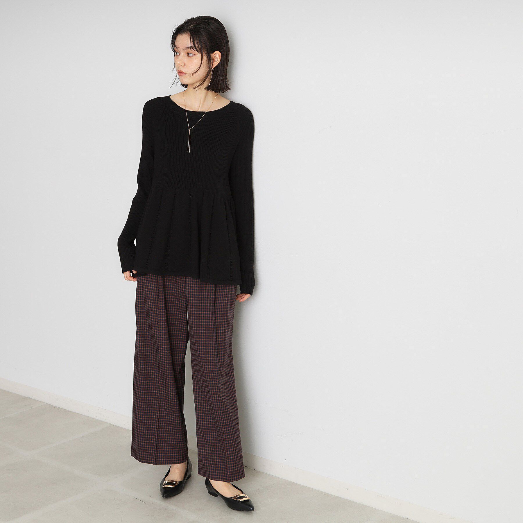 THE SHOP TK「切り替えペプラムニット【洗える】」|ニット・セーター|