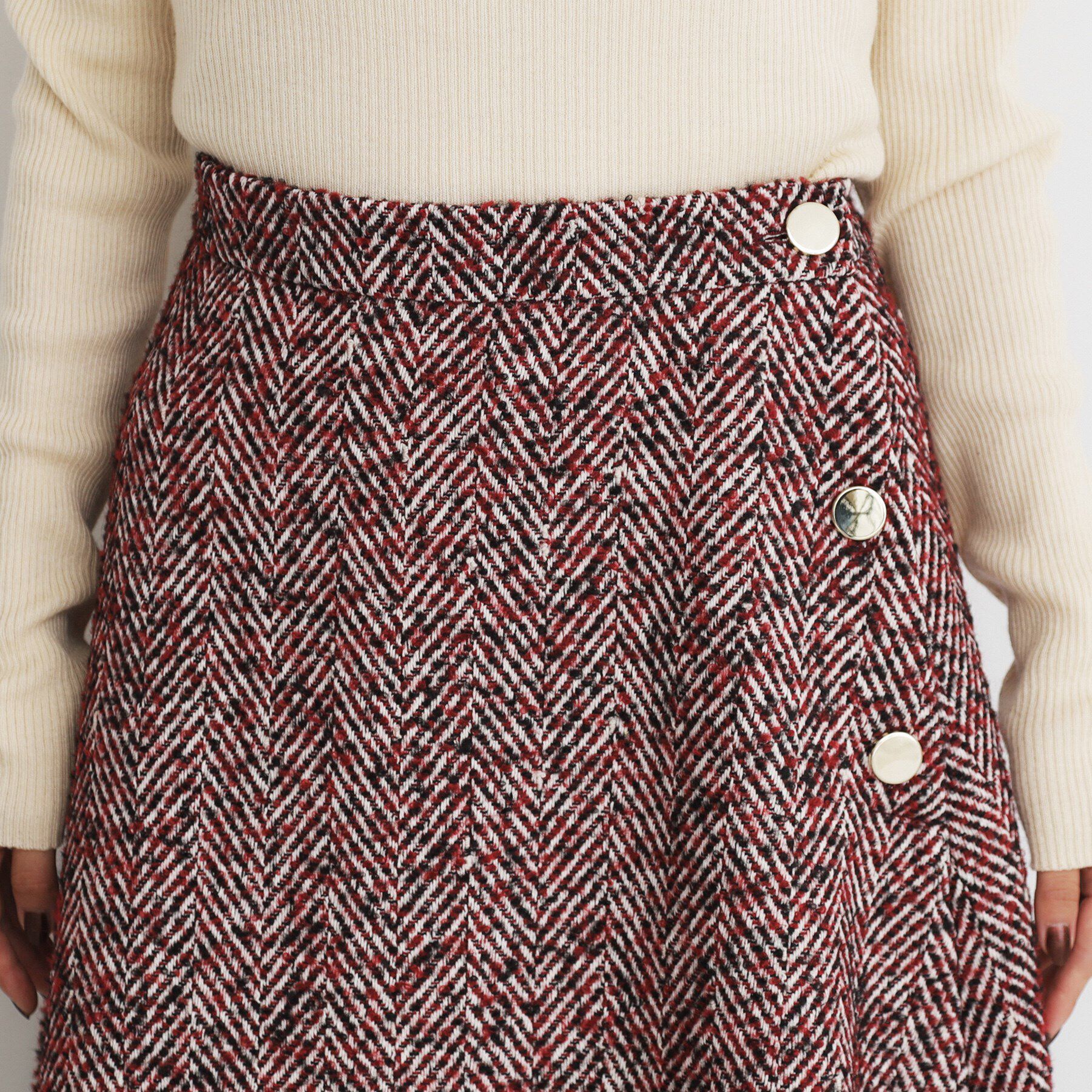 THE SHOP TK「MIXへリンボンフレアスカート」|スカート|