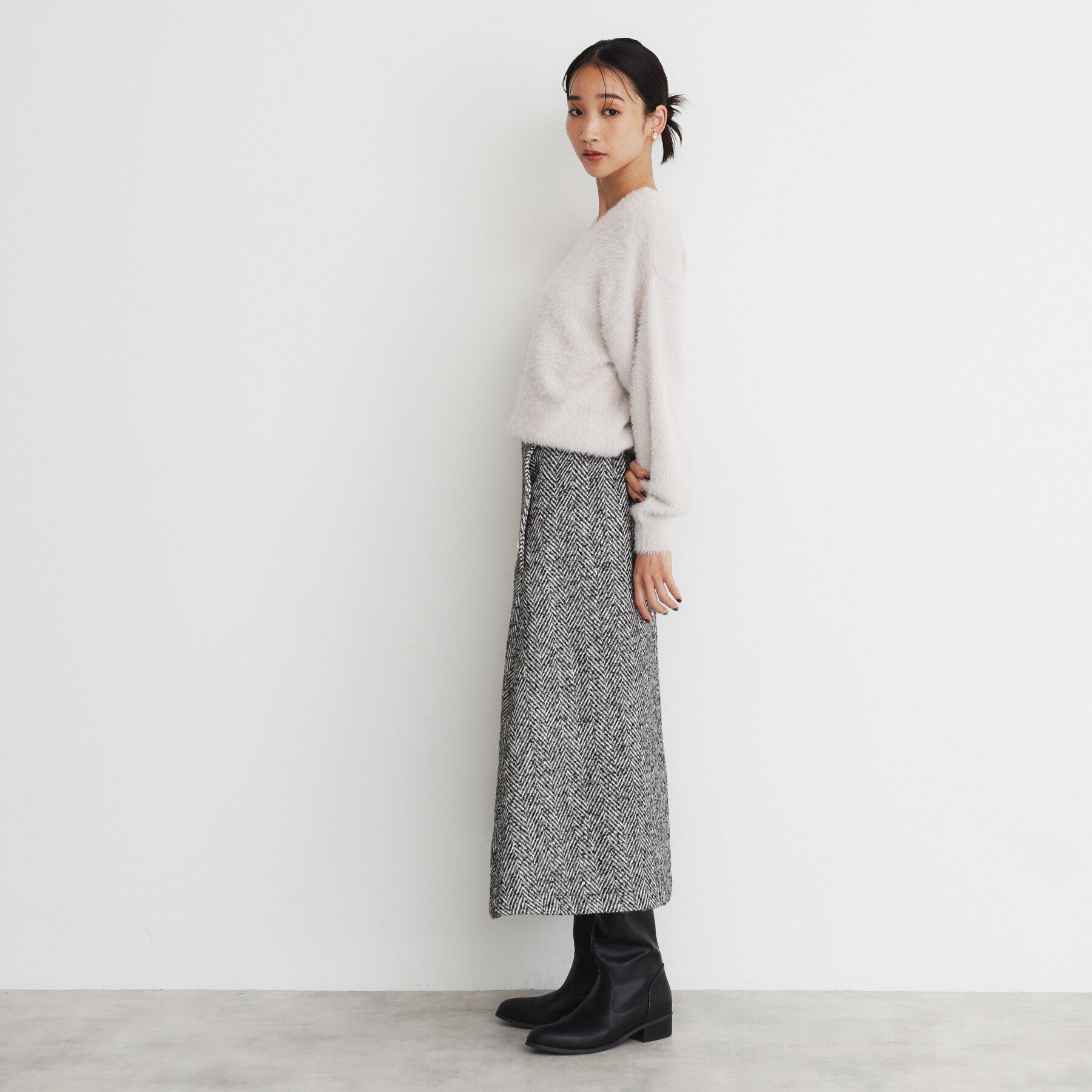 THE SHOP TK「MIXへリンボンフレアスカート」|スカート|