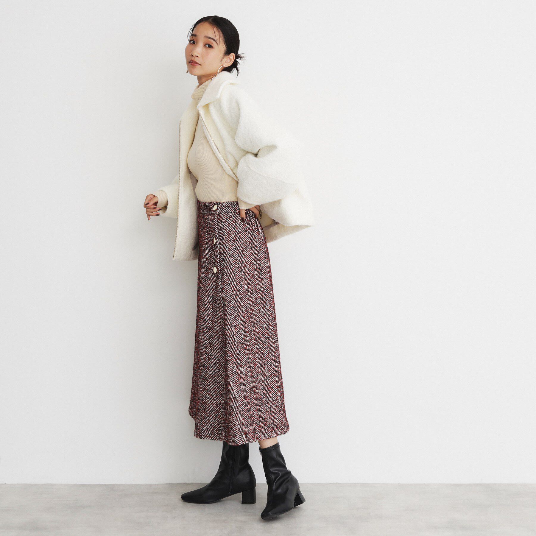 THE SHOP TK「MIXへリンボンフレアスカート」|スカート|