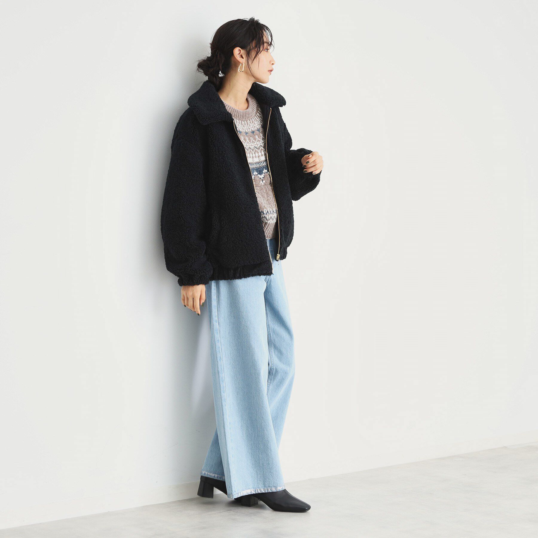 THE SHOP TK「【もこもこあたたか】マシュマロボアジップブルゾン」|ブルゾン・スタジャン|